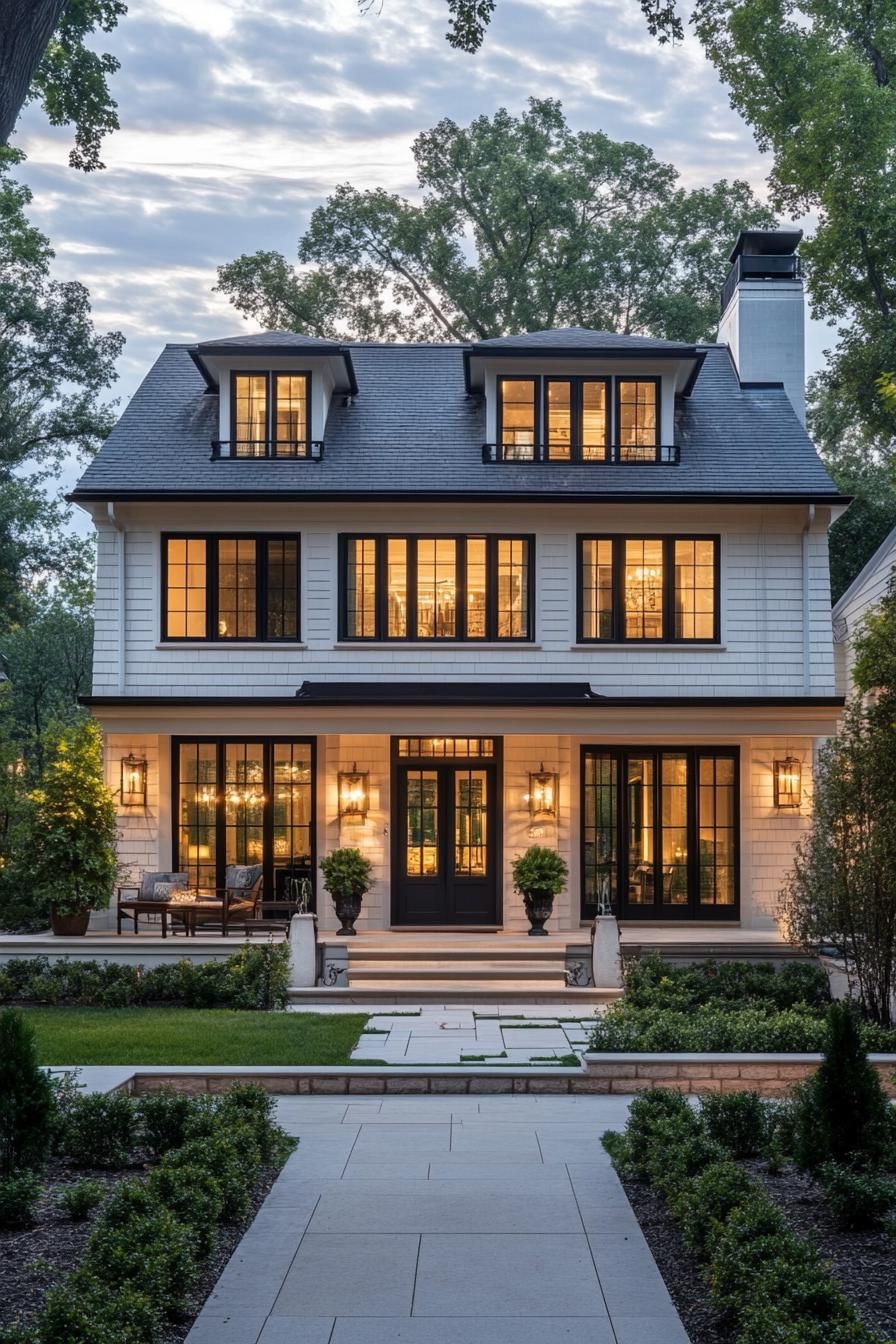 Elegant Glow Manor at Dusk