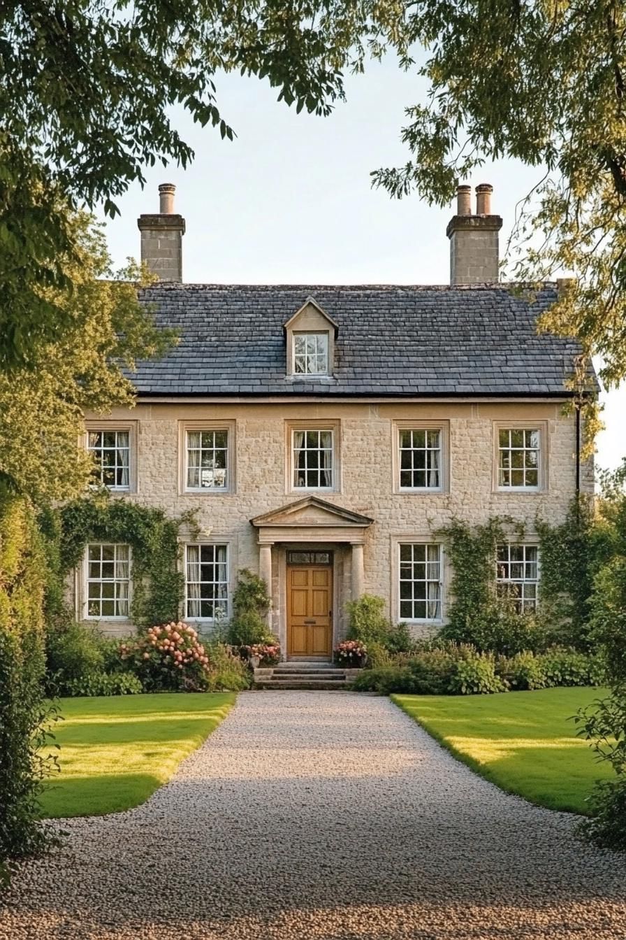 Stately Stone Manor in Bloom