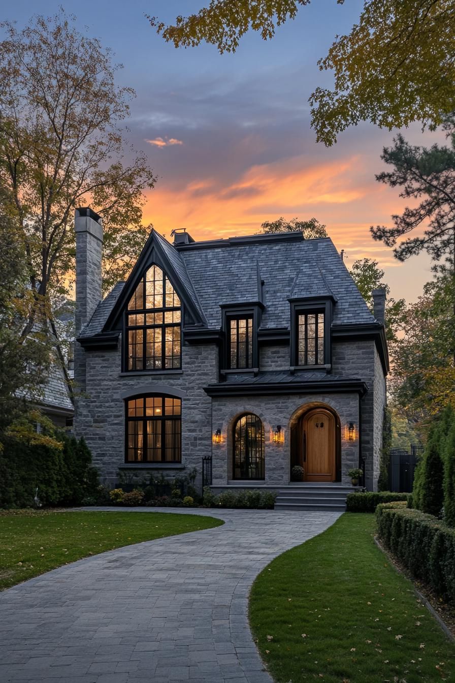 Charming Stone Retreat with a Sunset Backdrop