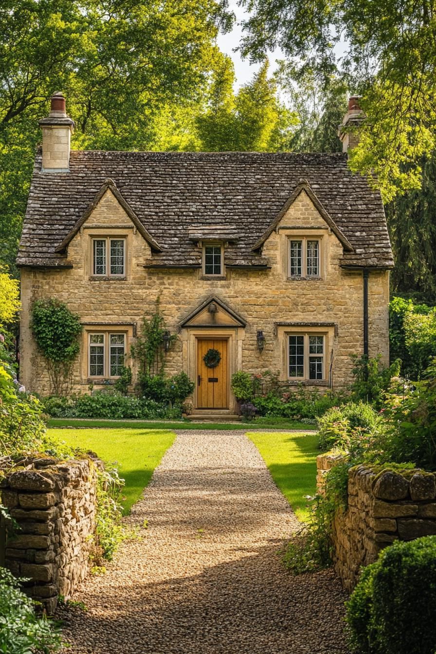 Charming stone cottage with lush surroundings