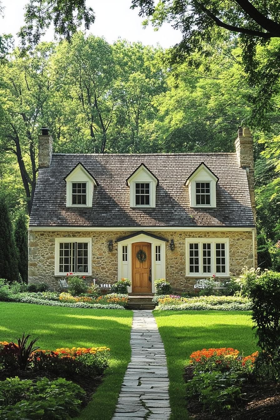 Stone Cottage with Sunshine Whimsy