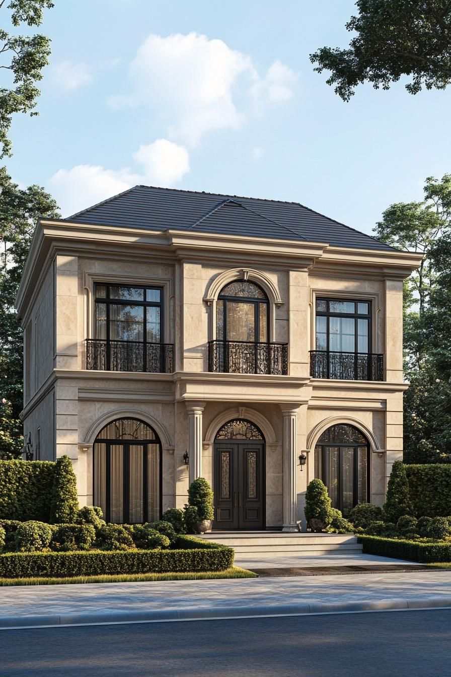 Palatial Neoclassical Delight Under Blue Skies