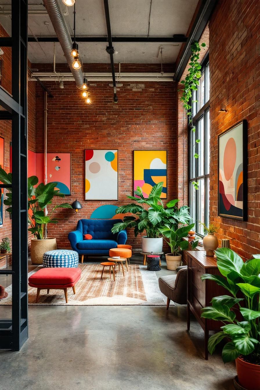 Brick-Walled Dreamscape Awash with Color