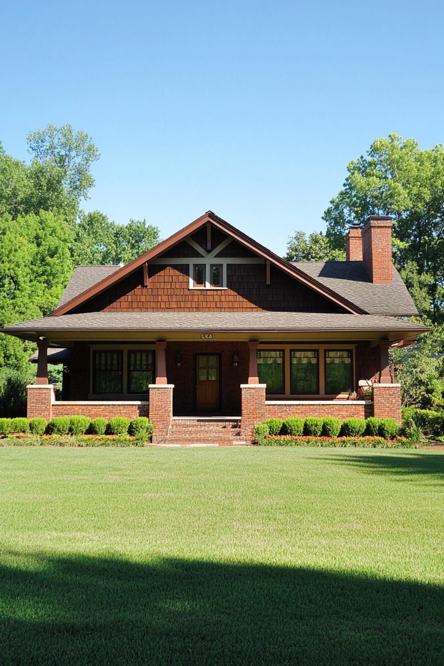Thoughtful Timber Haven with Brick Embrace