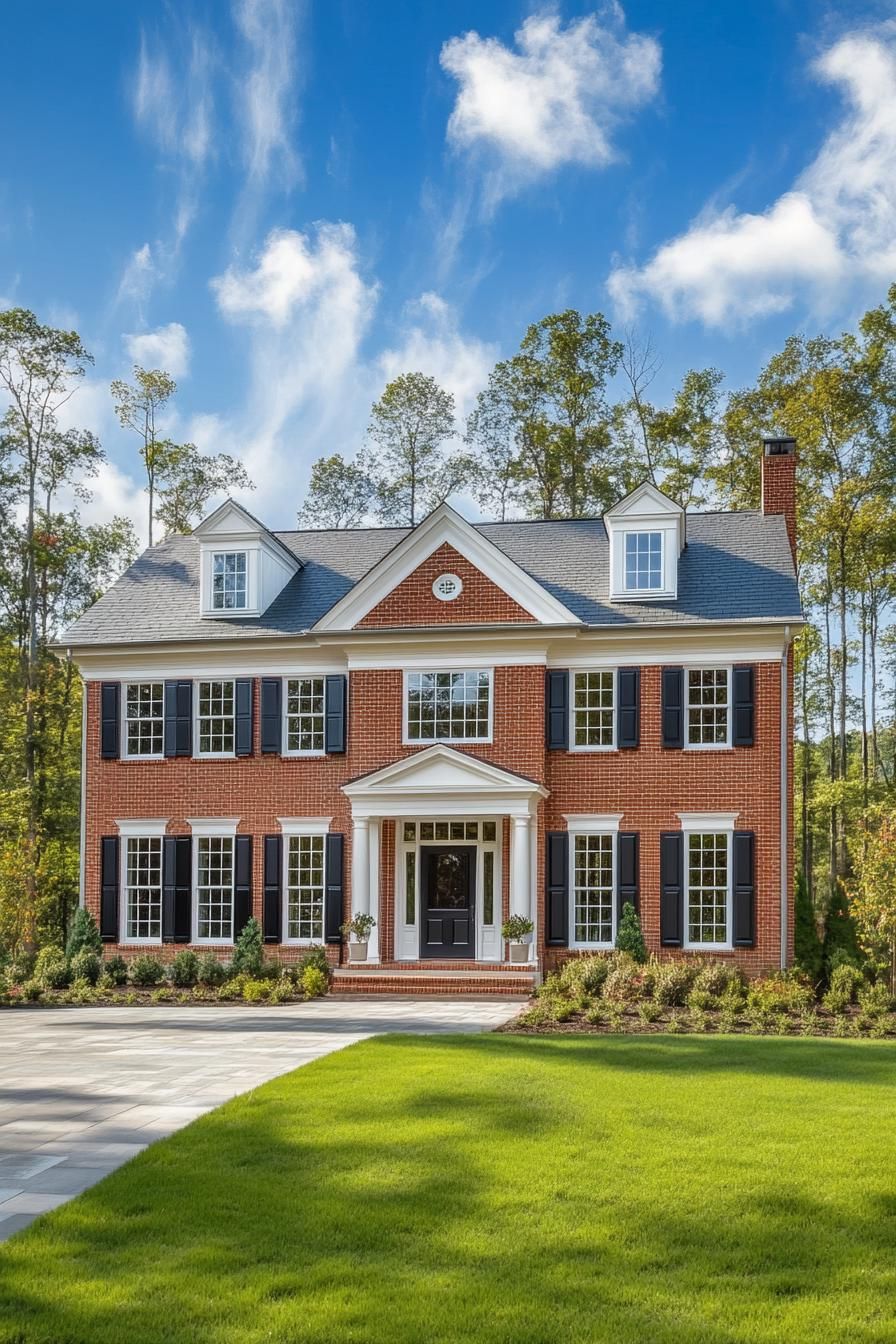 Elegant Georgian Home with Brick and Shutters