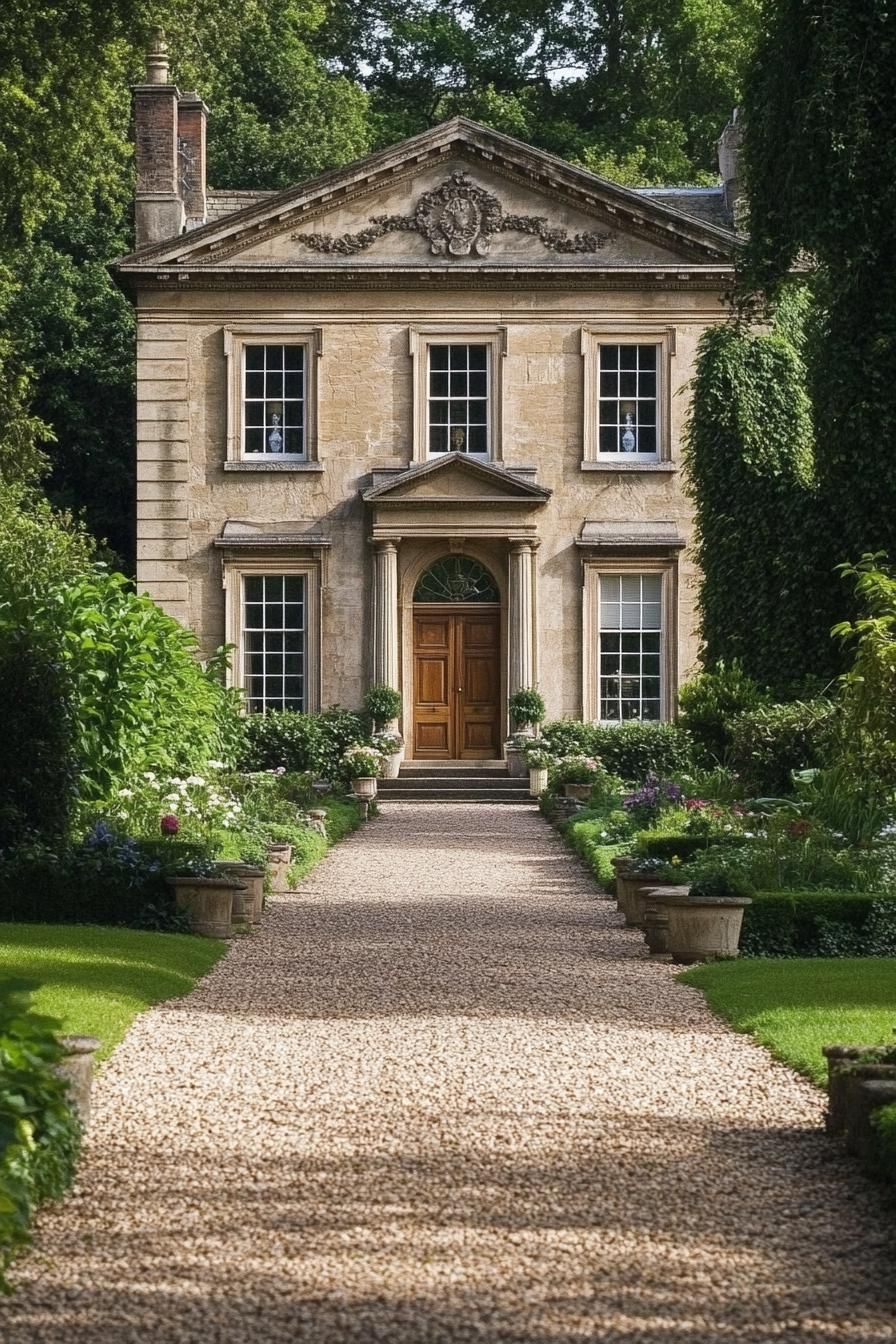 Regal Manor Nestled in Green Foliage