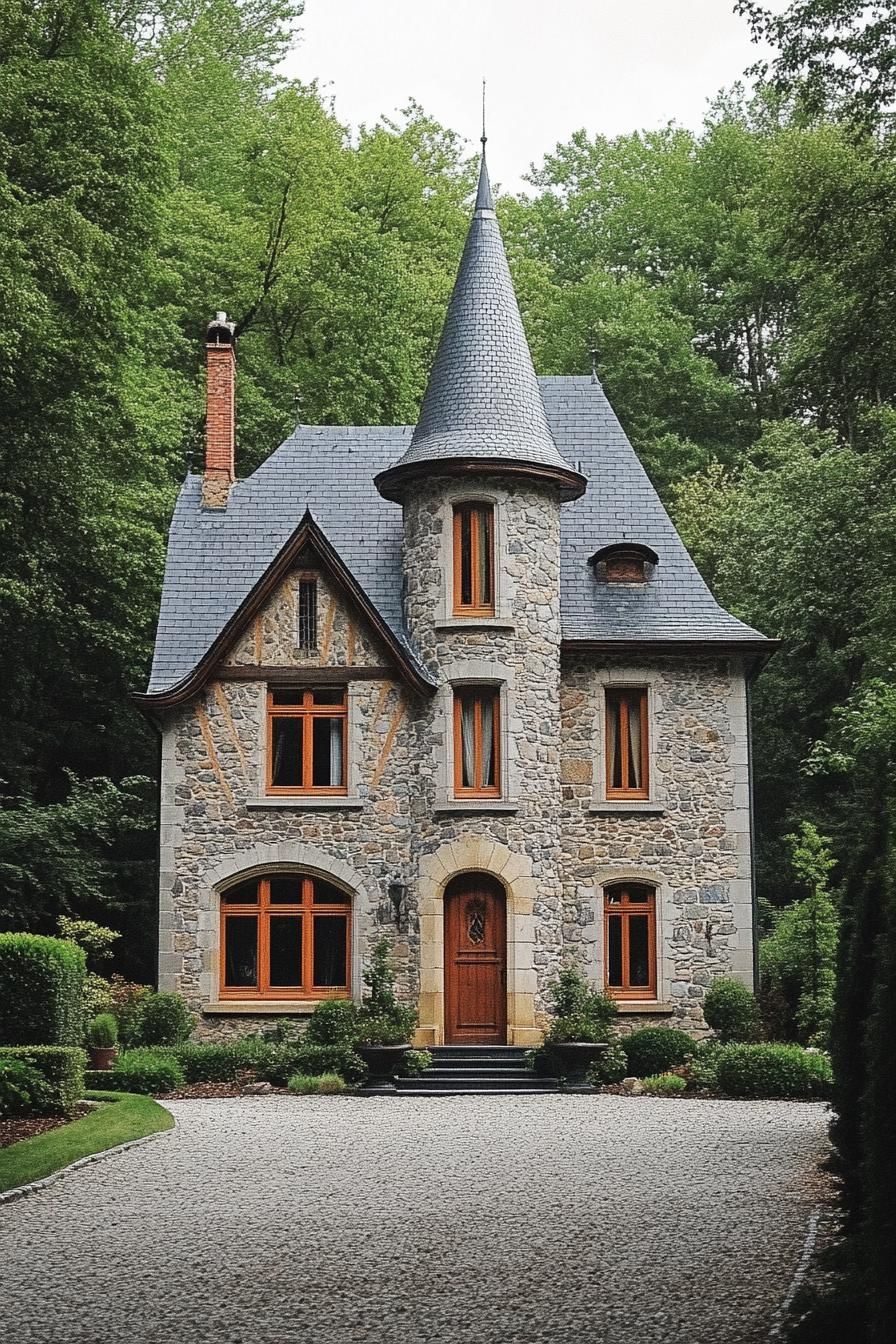 Whimsical Stone Tower with a French Flair