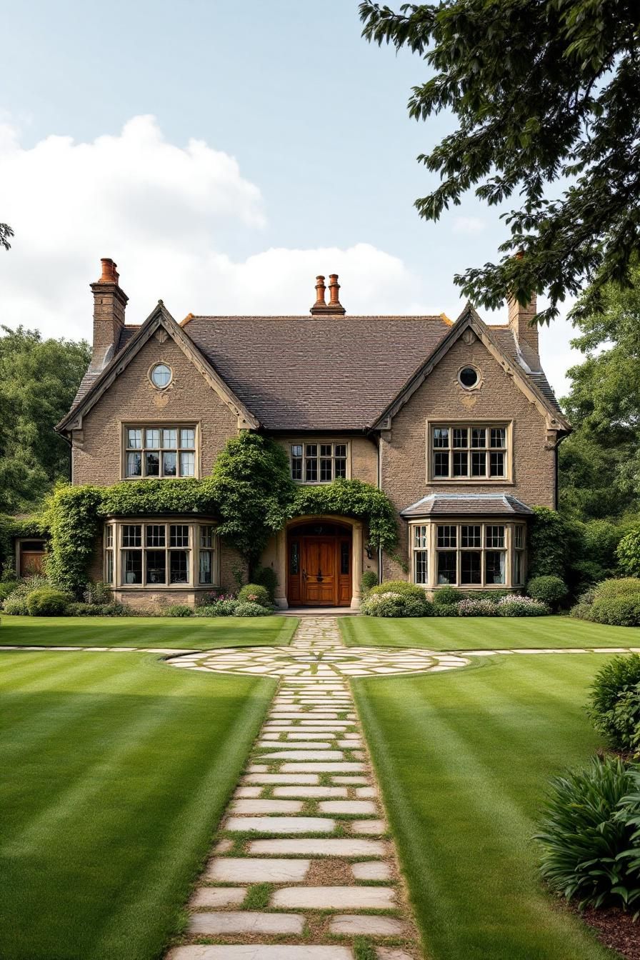 Charming Stone Manor with Sprightly Vines