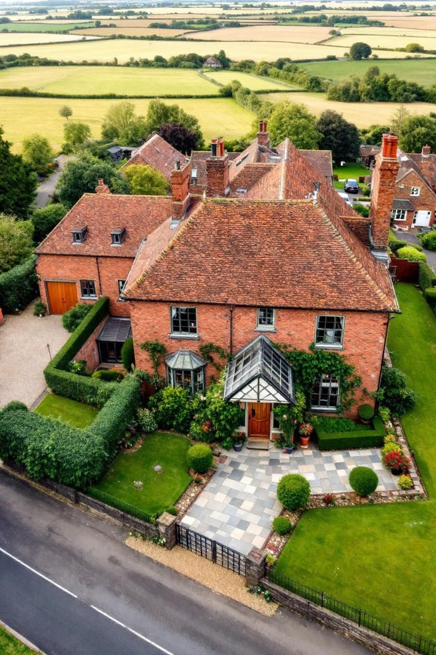 Charming Brick Manor with Vibrant Vines