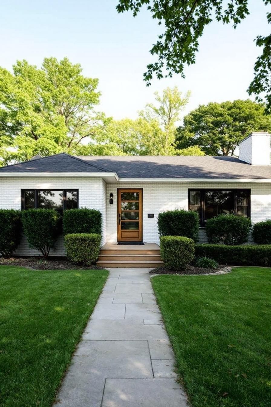 Charming bungalow with a brick exterior and lush greenery