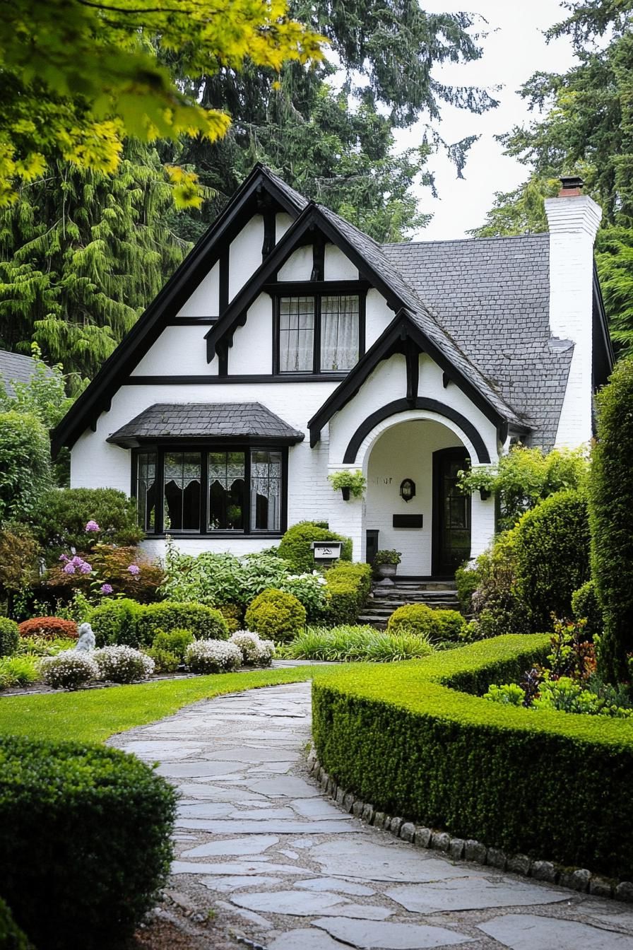 Charming Tudor-style house with lush garden