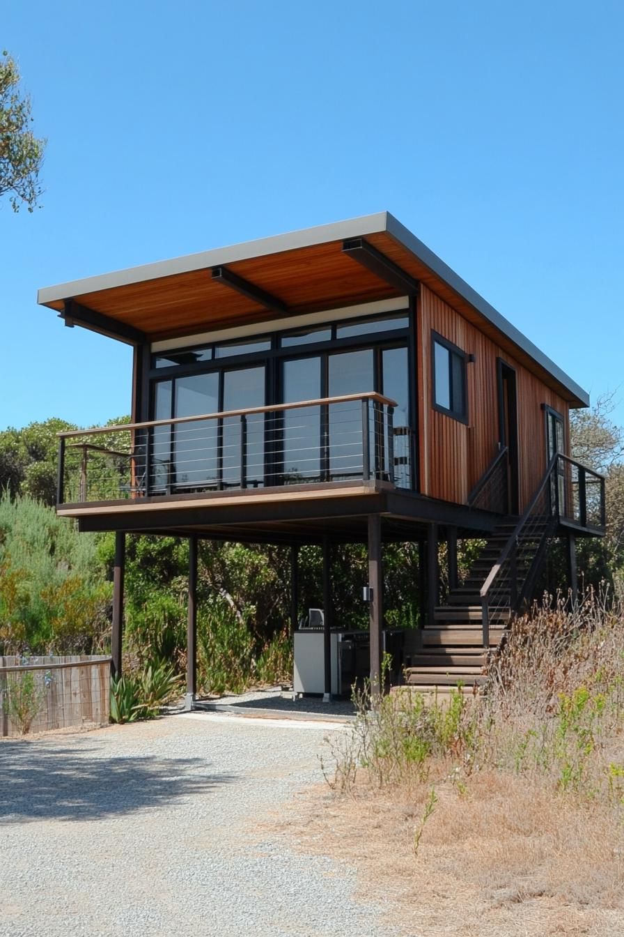 Stylish small beach house with wooden exterior