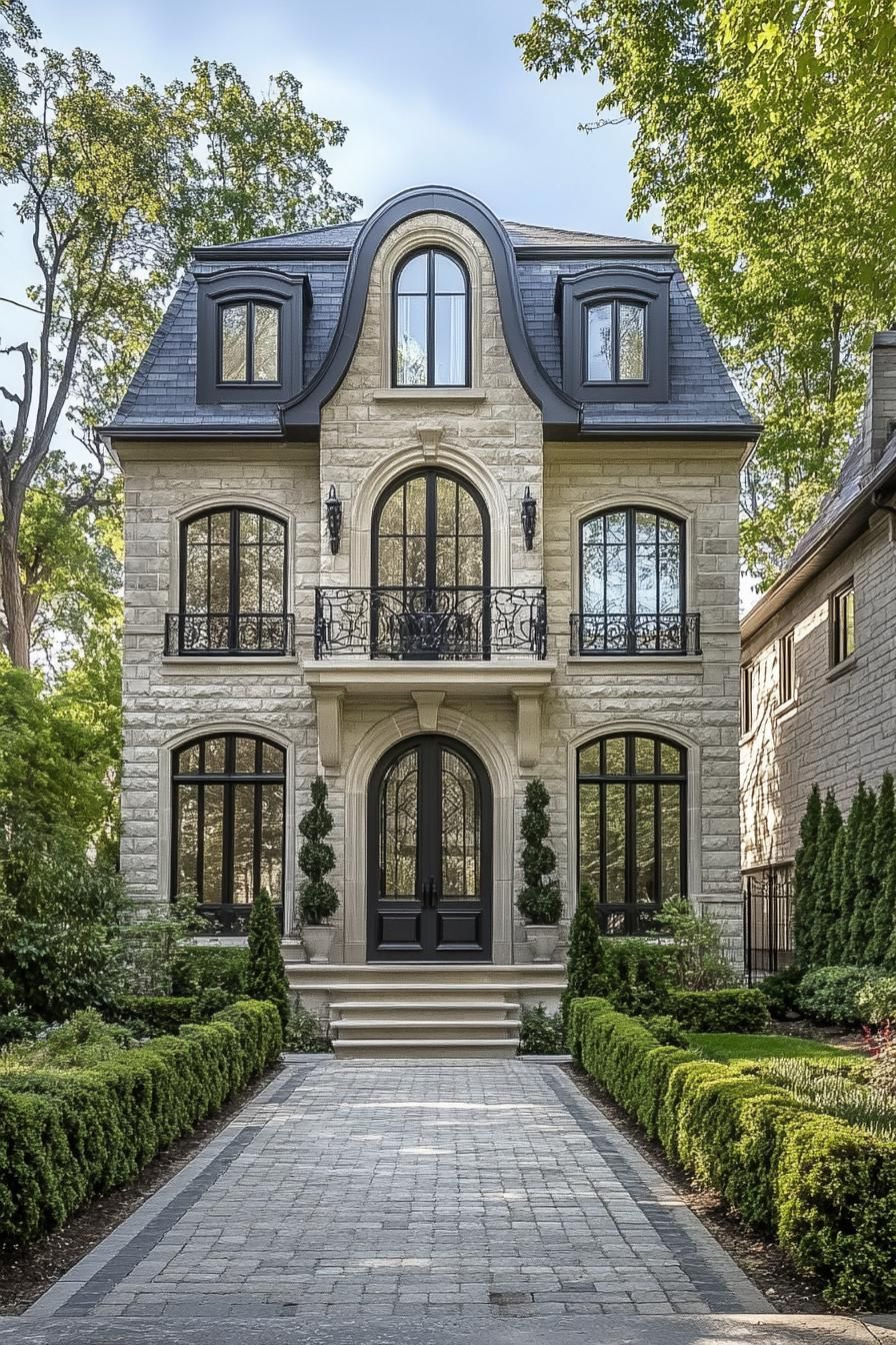 Gracious Stone Elegance with Modern French Flair