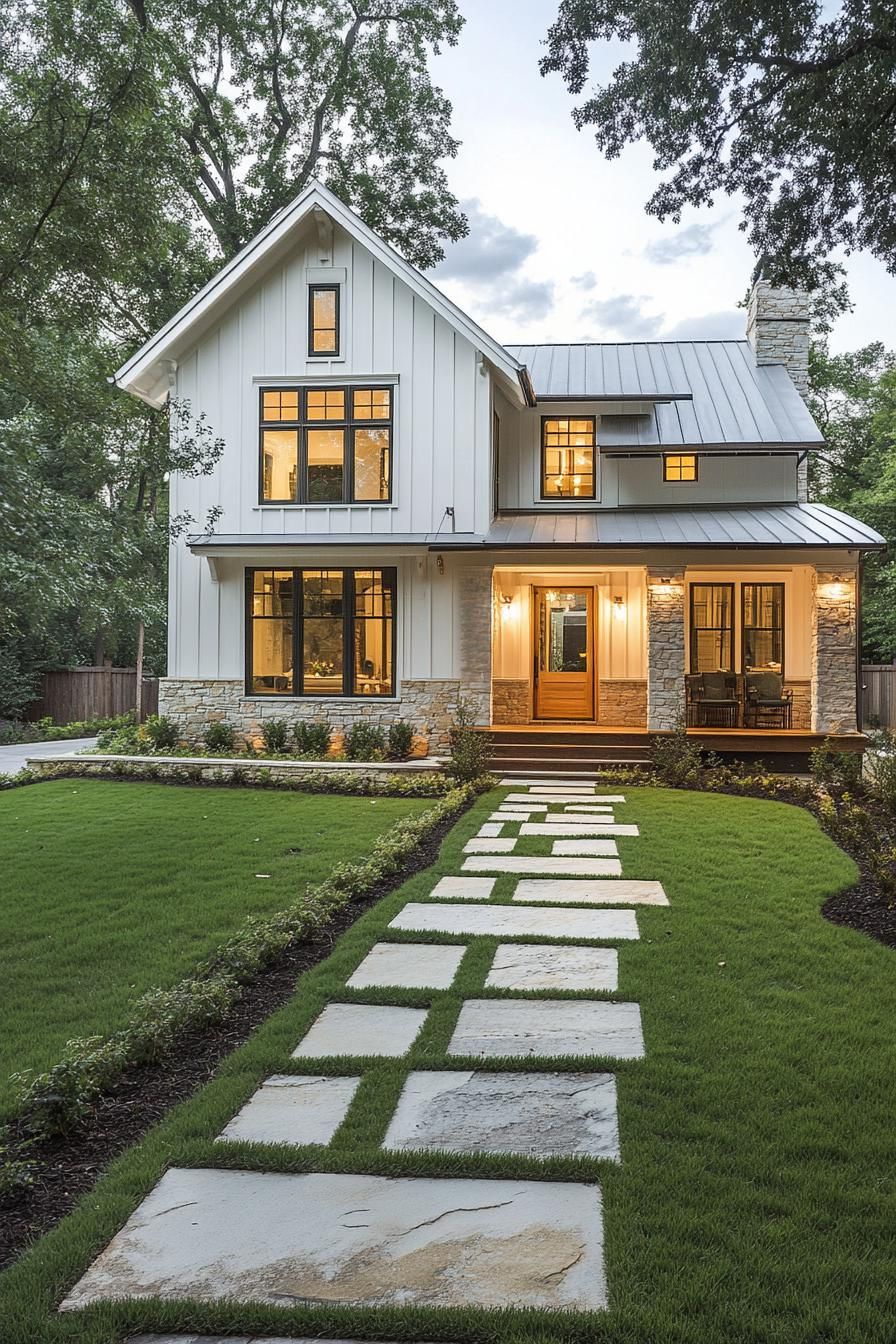 Modern country cottage with a metal roof