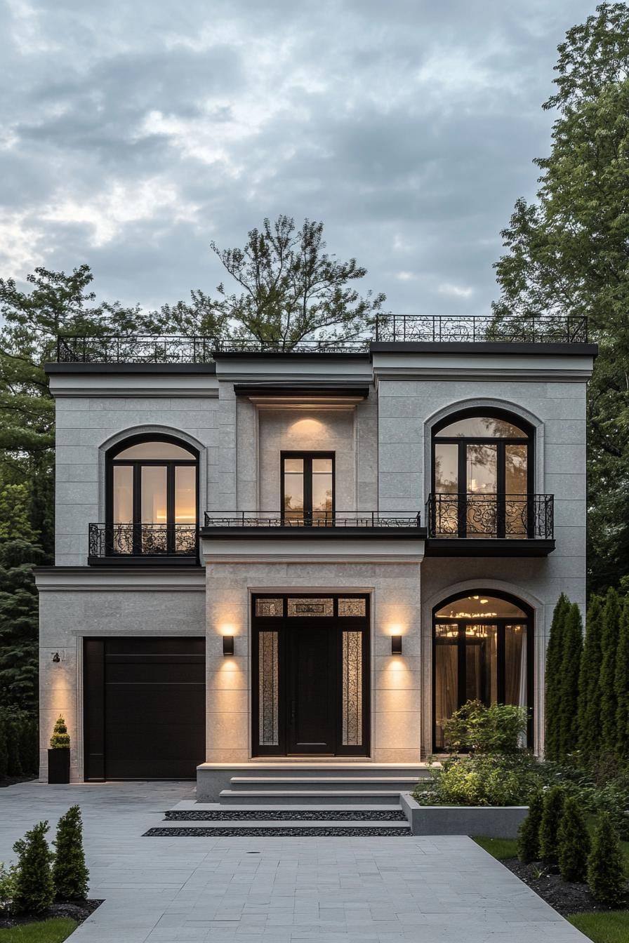 Modern Neoclassical Majesty in Suburban Tranquility