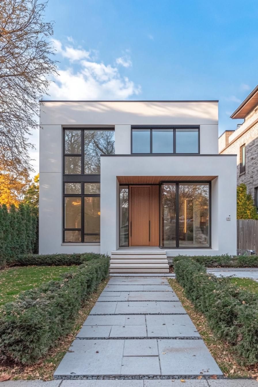 Modern villa with large windows and clean lines