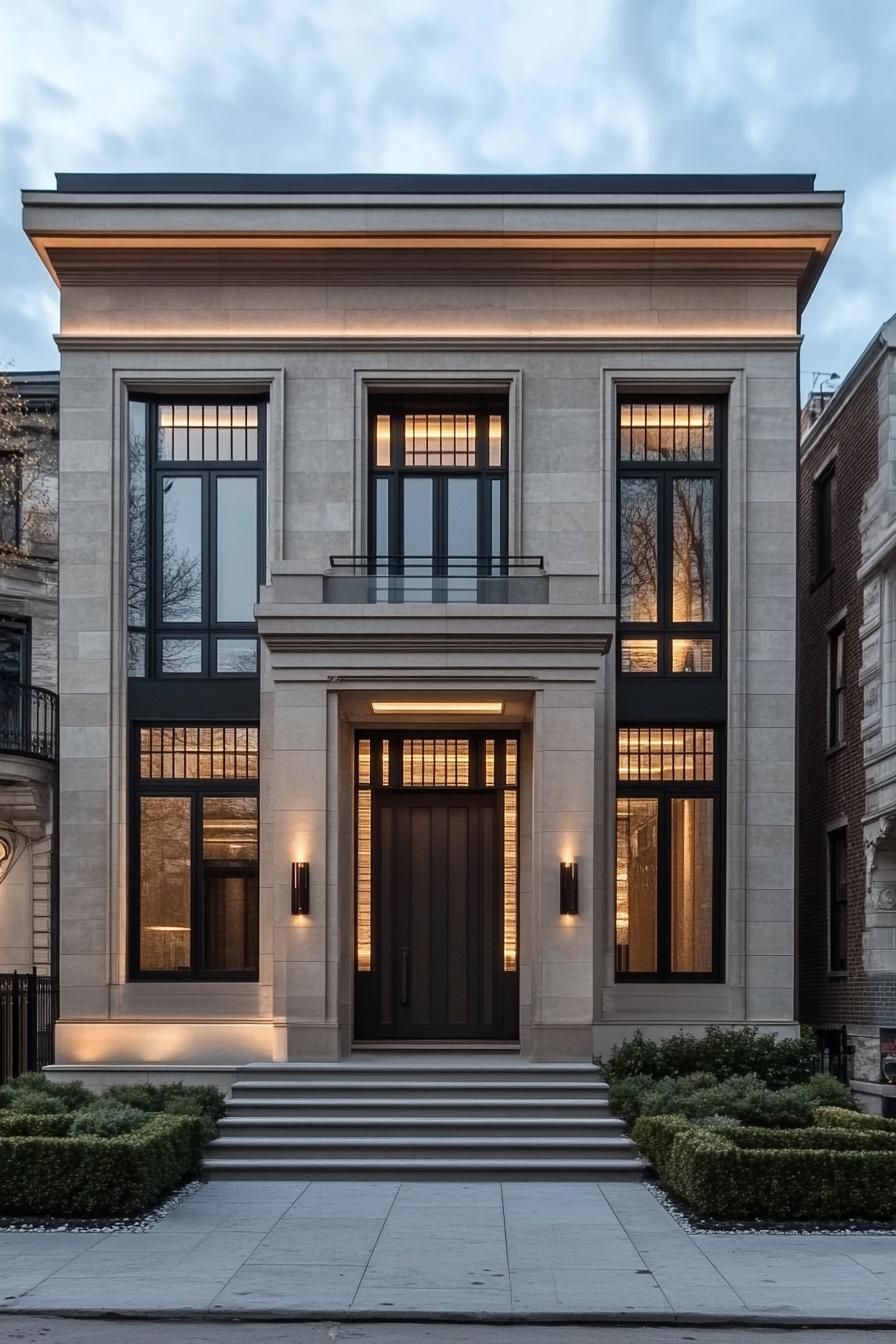 Modern Neoclassical Haven at Sundown