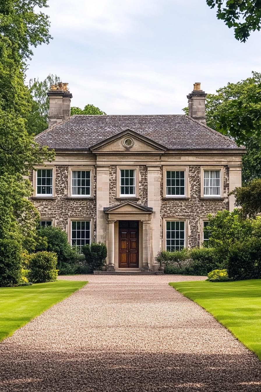 Regal Stone Residence Amidst Verdant Serenity