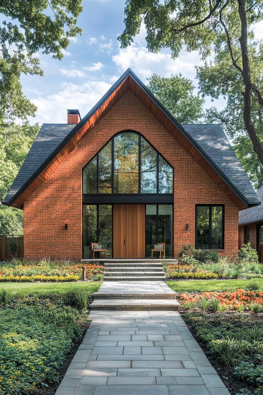 Gabled Glory With a Touch of Brick Charm