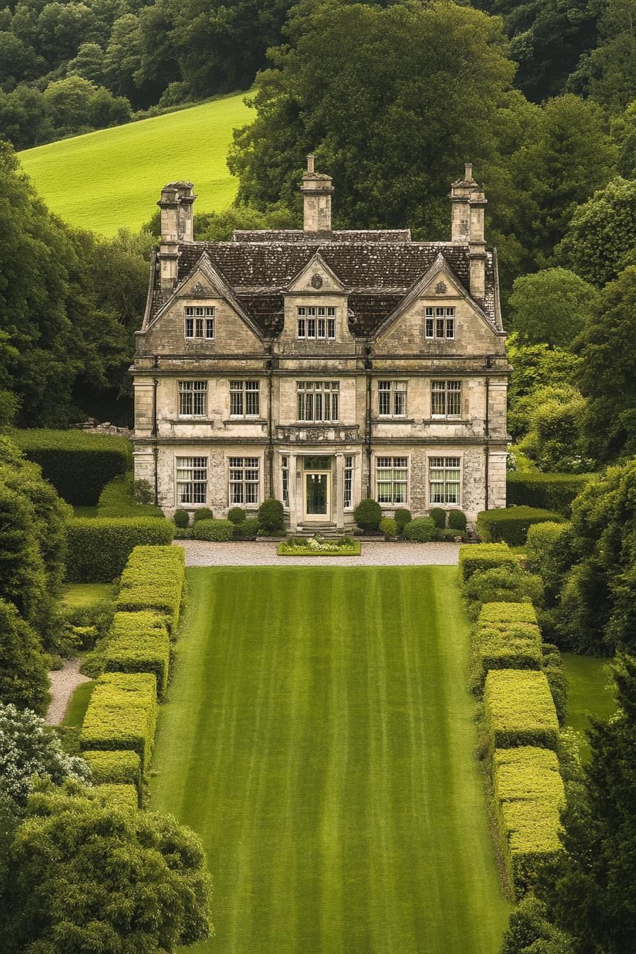 Imposing Manor with Verdant Runway