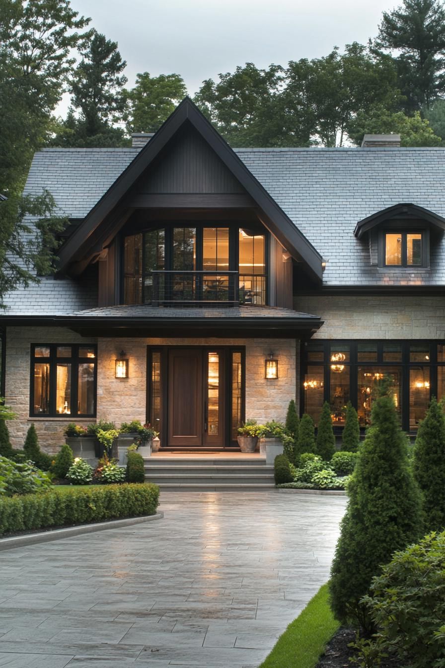 Charming modern house with a striking gable roof