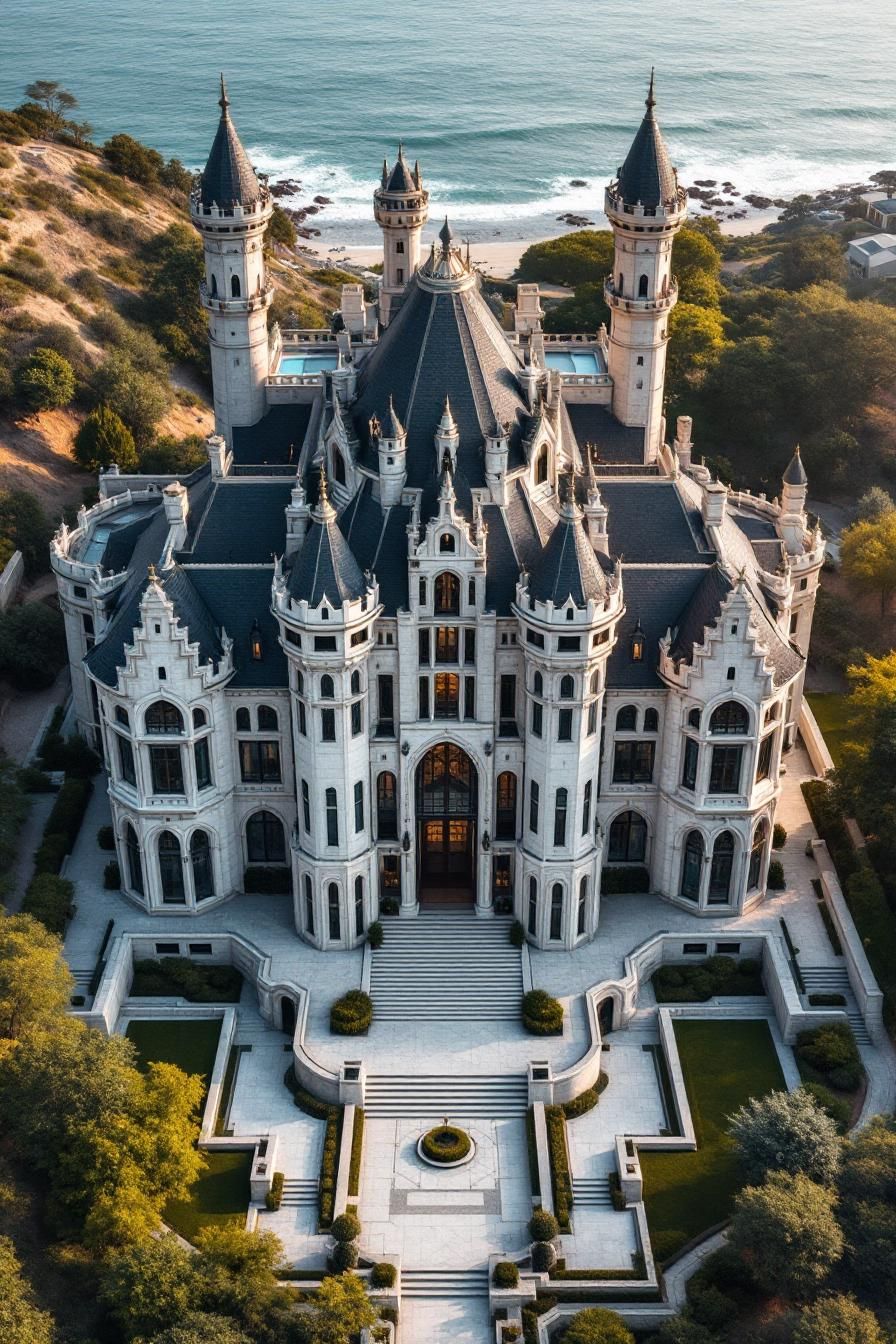 Majestic mansion overlooking the sea