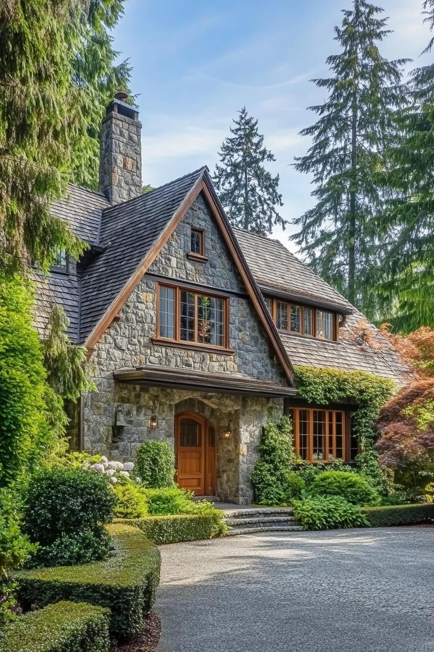 Rustic Stone Haven With Cozy Eaves