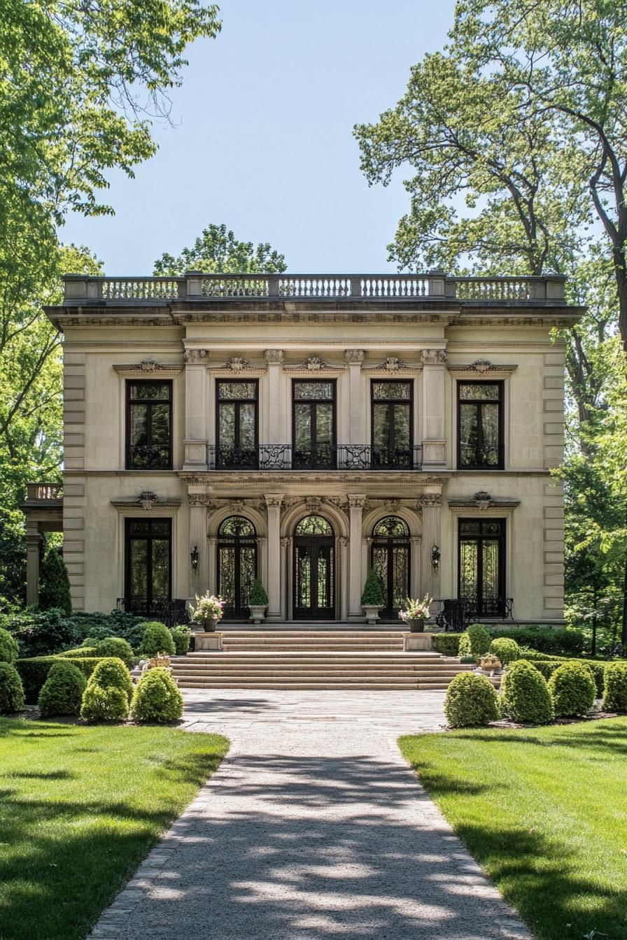 Classic mansion surrounded by lush greenery