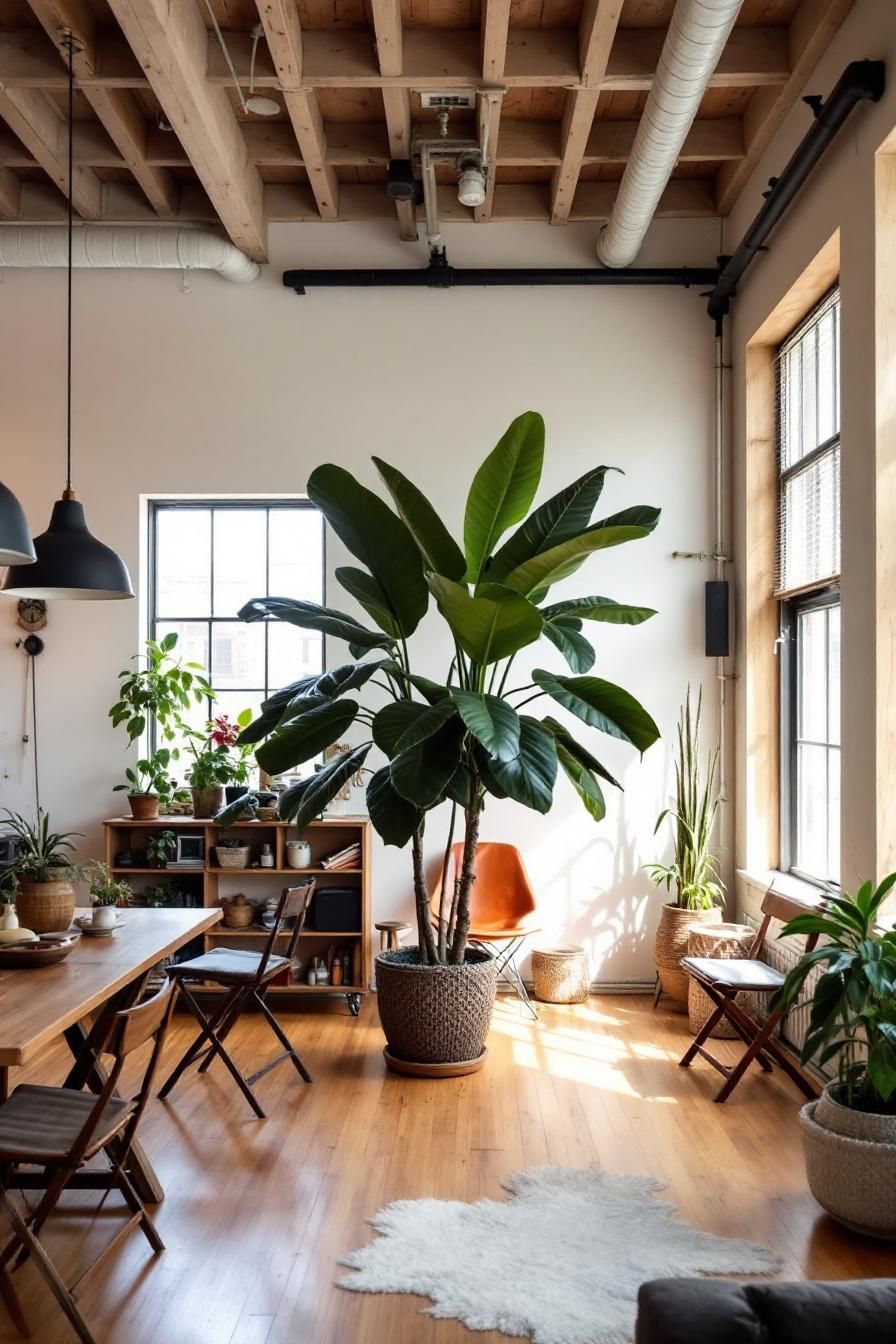 Greenery and Sunbeams: An Artistic Loft Getaway