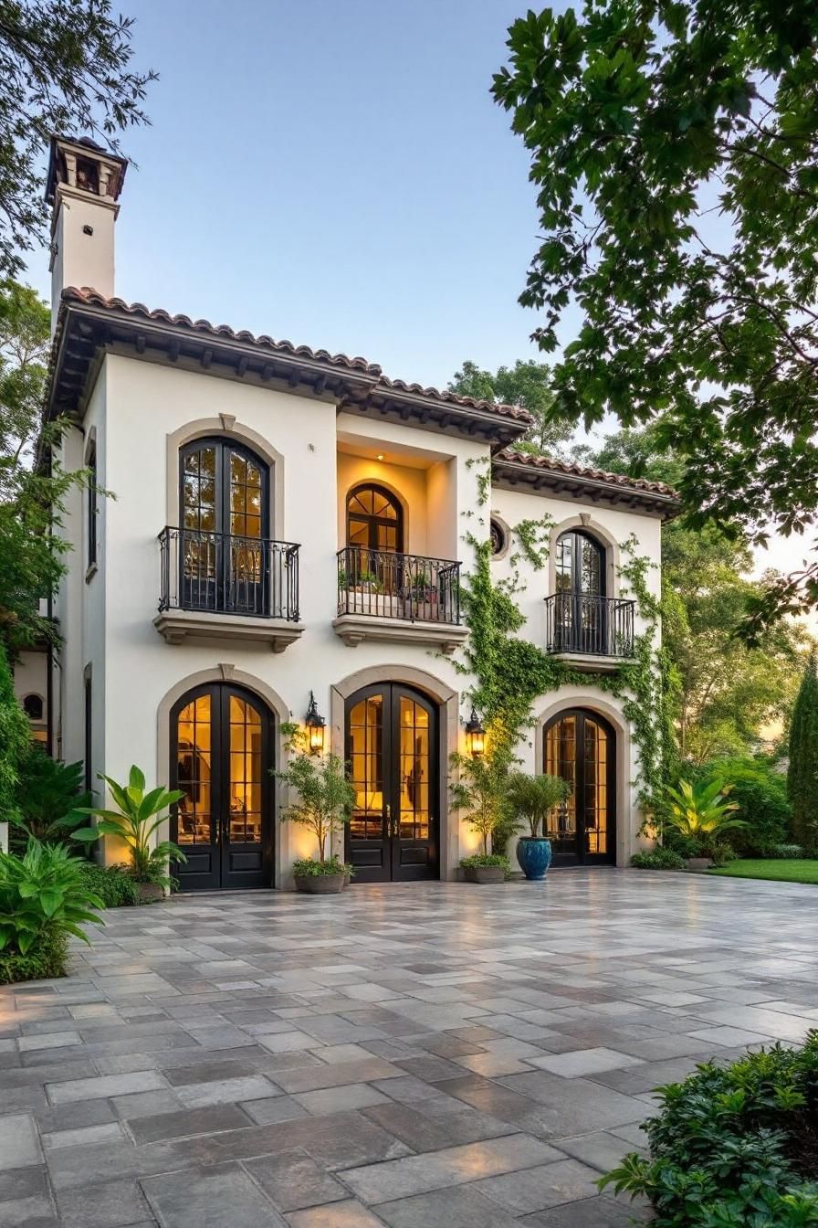 Elegant Spanish villa with ivy-clad walls