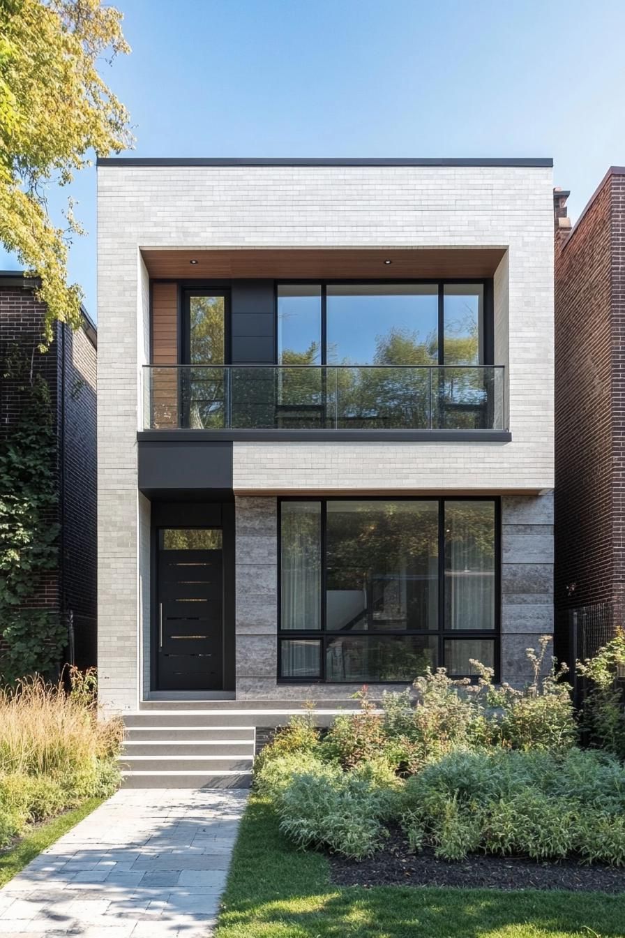 Two-Story Modern House with Large Windows