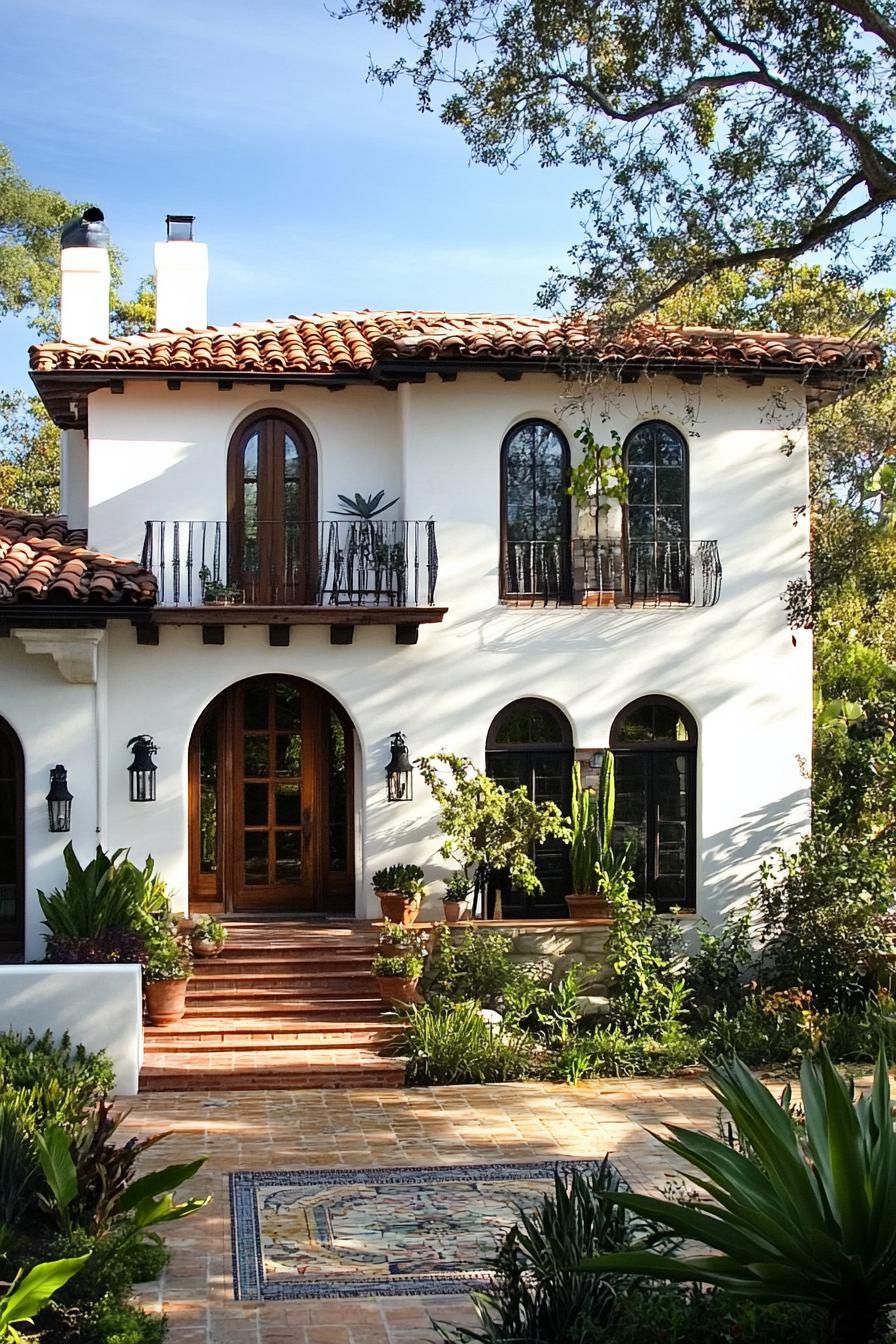 Rustic Mediterranean villa with arches