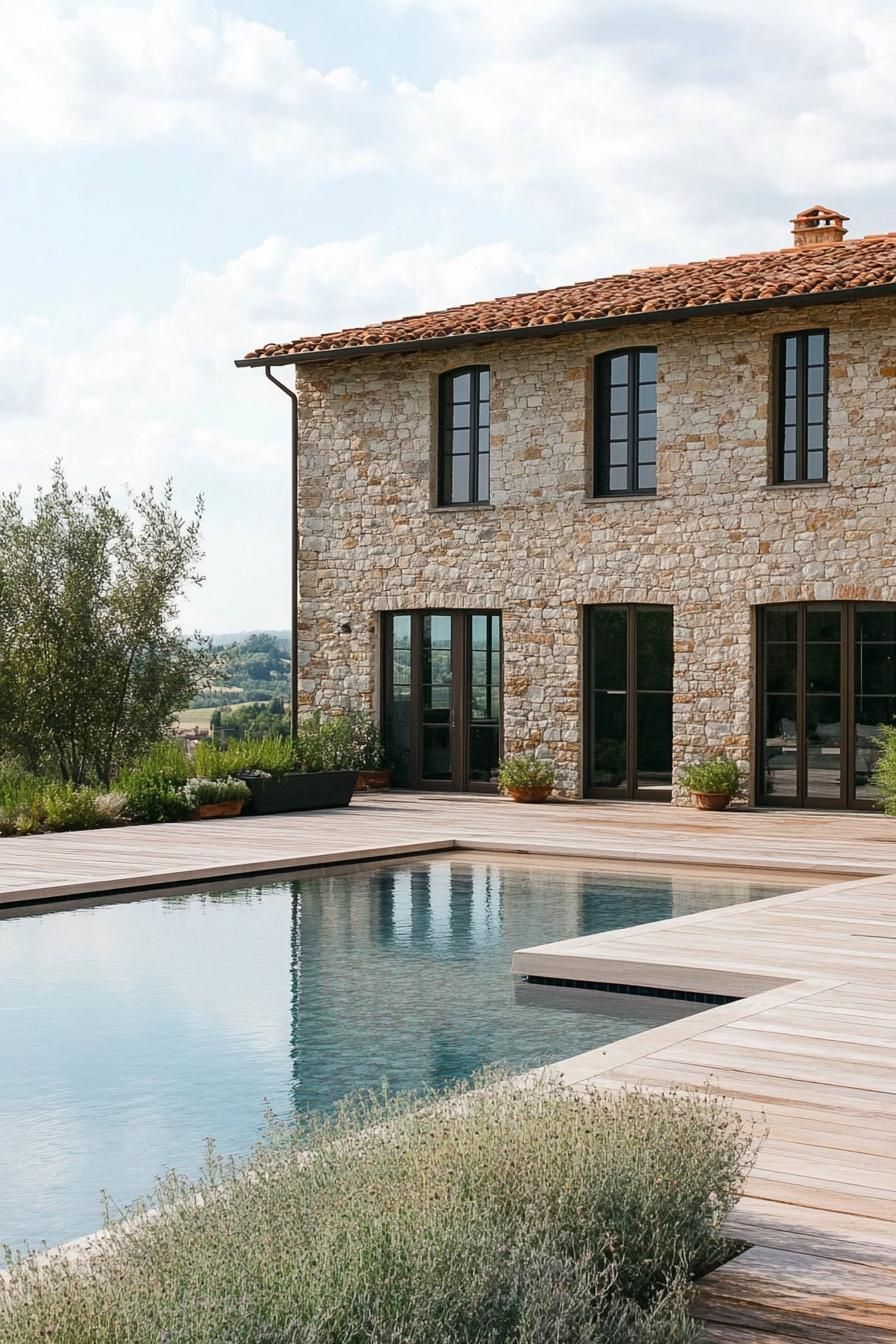 Quaint stone farmhouse with serene pool