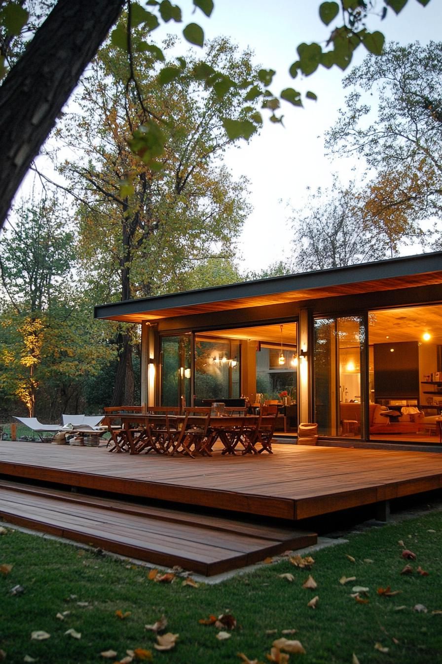 modern rural house with large deck