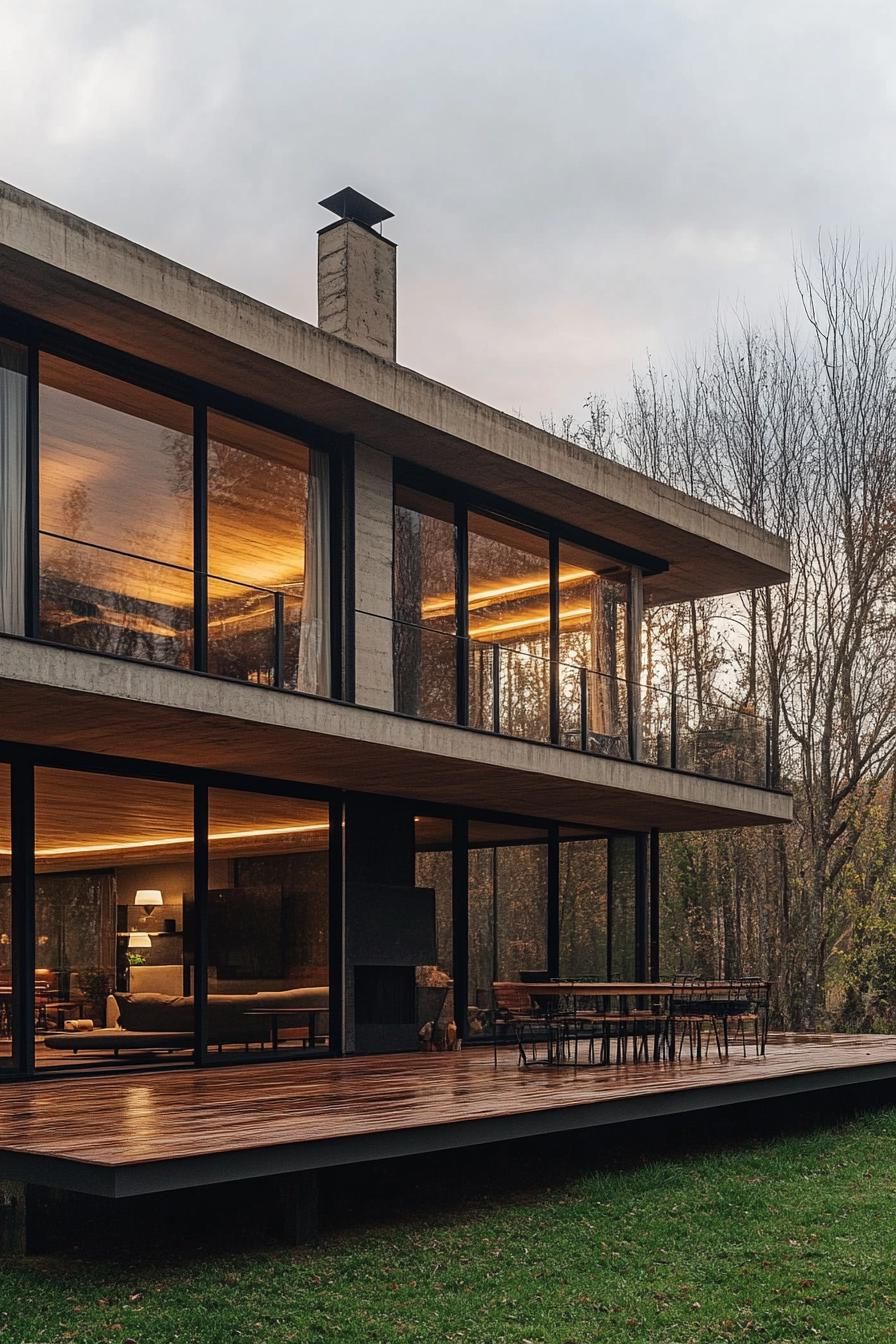 modern rural house with large deck 2