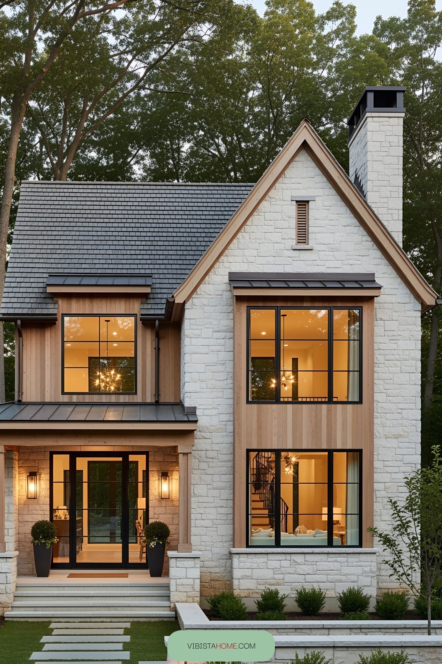 Elegant modern rustic residence with natural elements