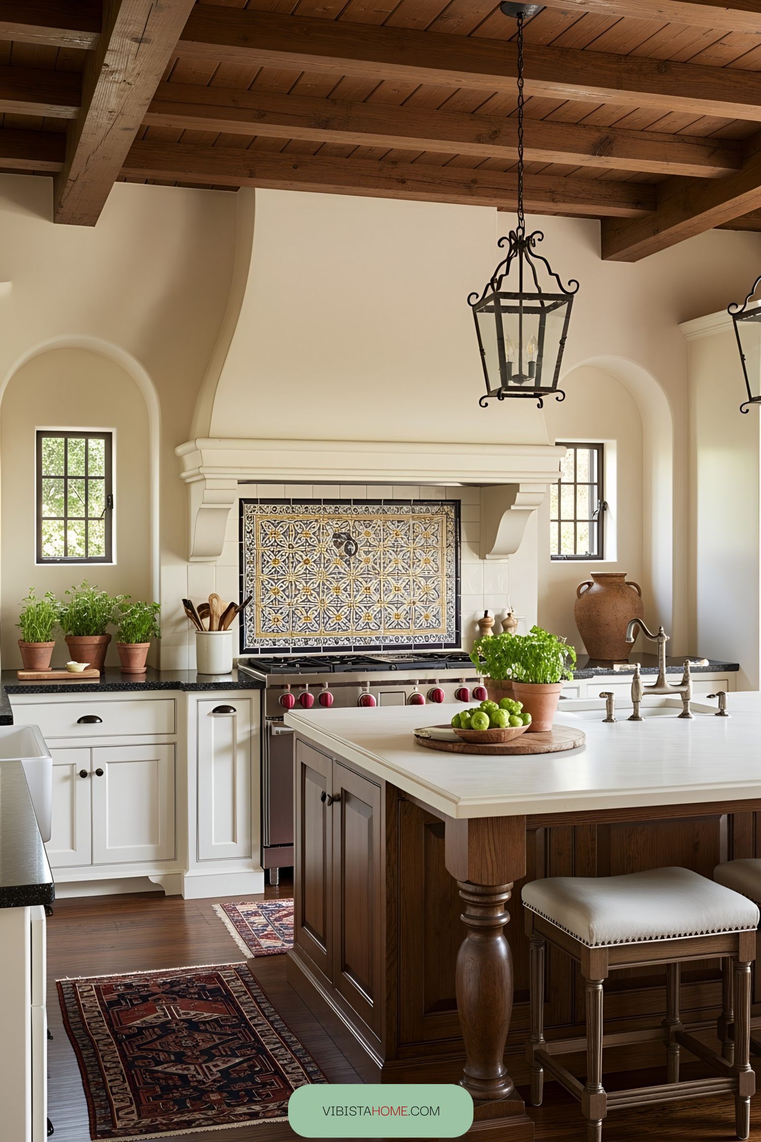 Charming Spanish-style kitchen with colorful tiles