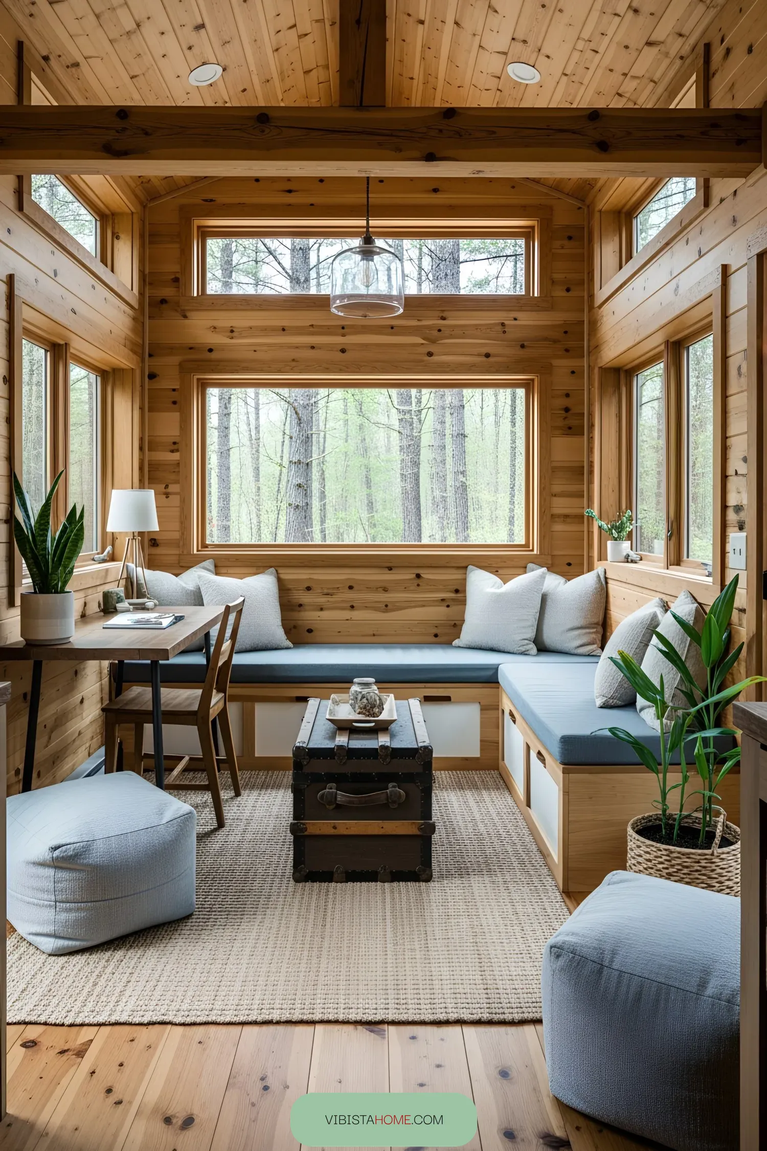Rustic cottage nook with wooden interiors