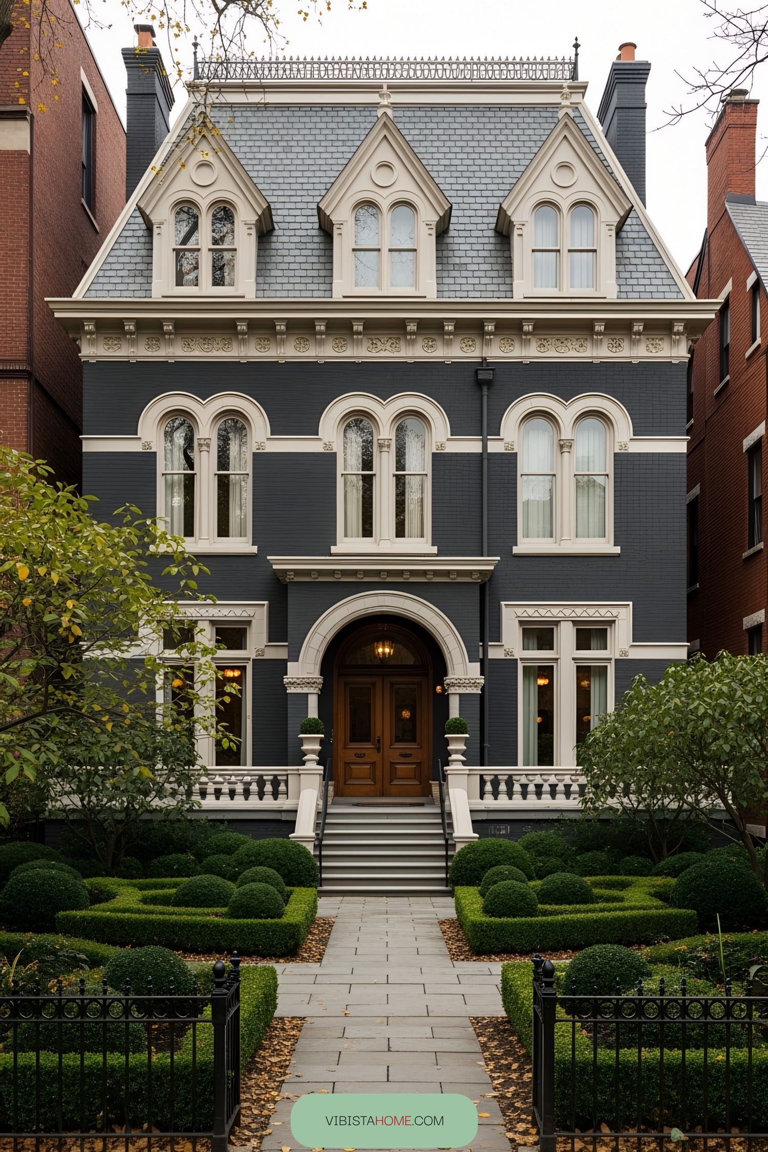 Elegant Gothic Victorian House with Symmetrical Features