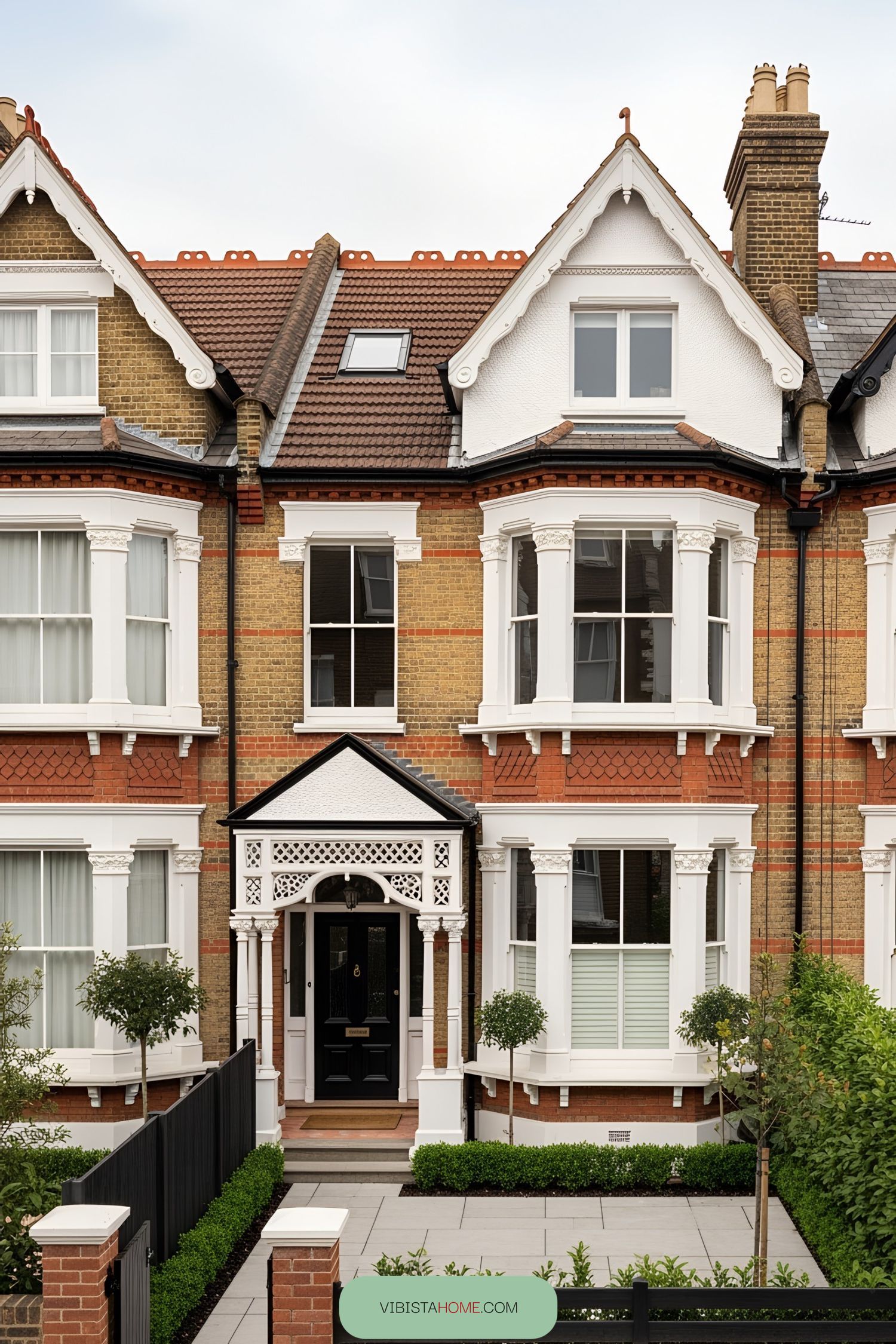 A stunning Victorian terrace with intricate brickwork and elegant details