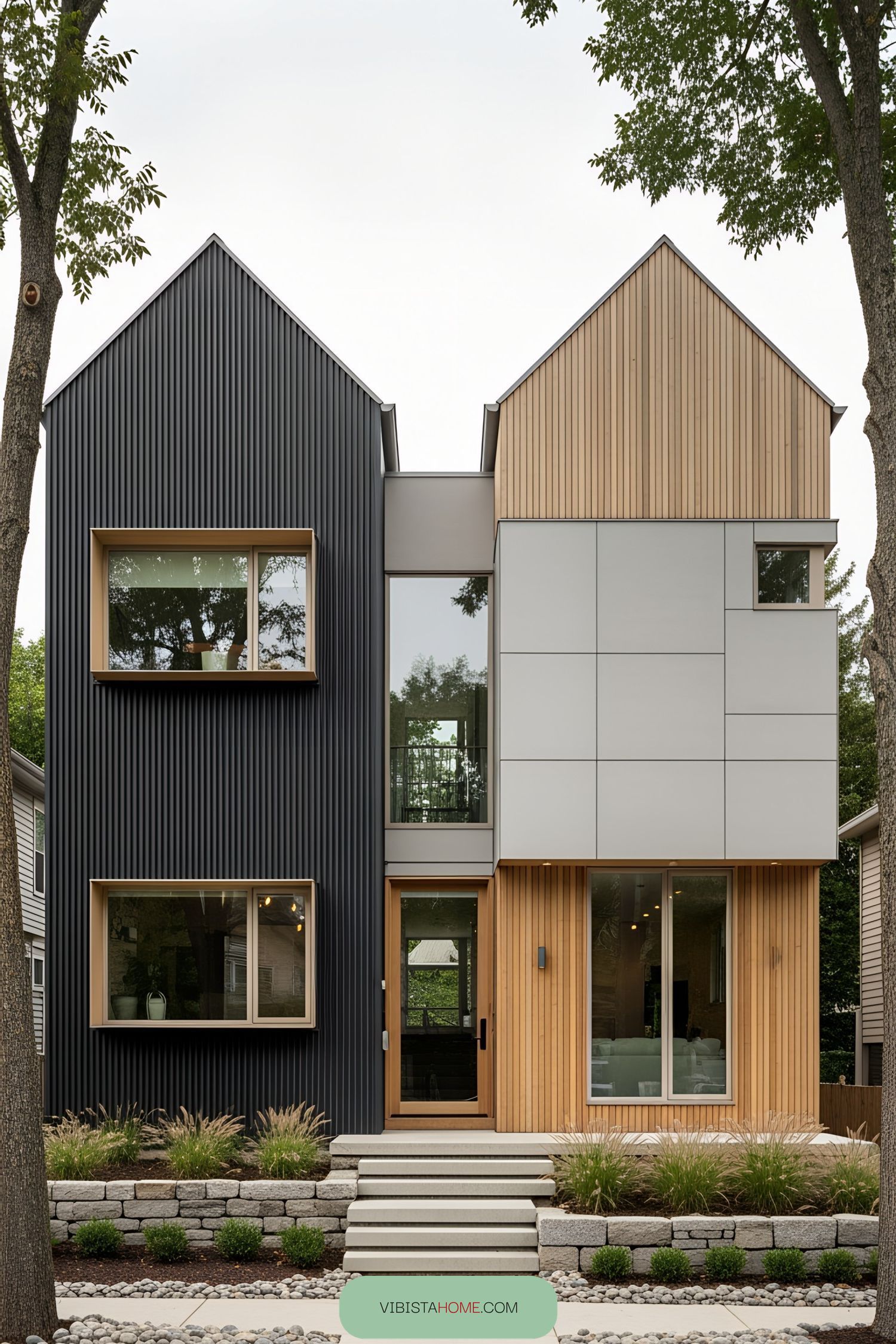 Contemporary Scandinavian-style farmhouse exterior