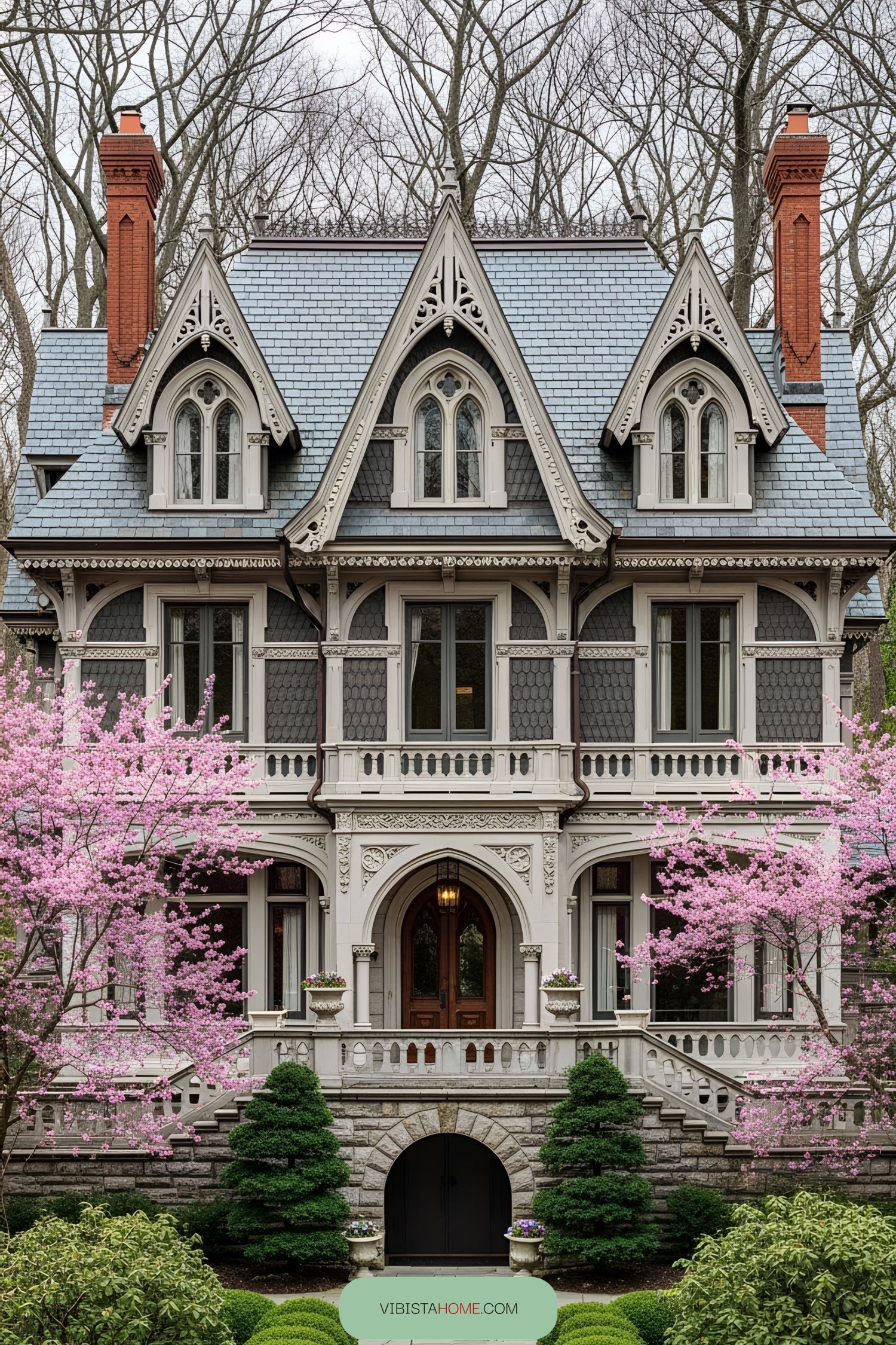 Gothic Victorian house with ornate wooden details