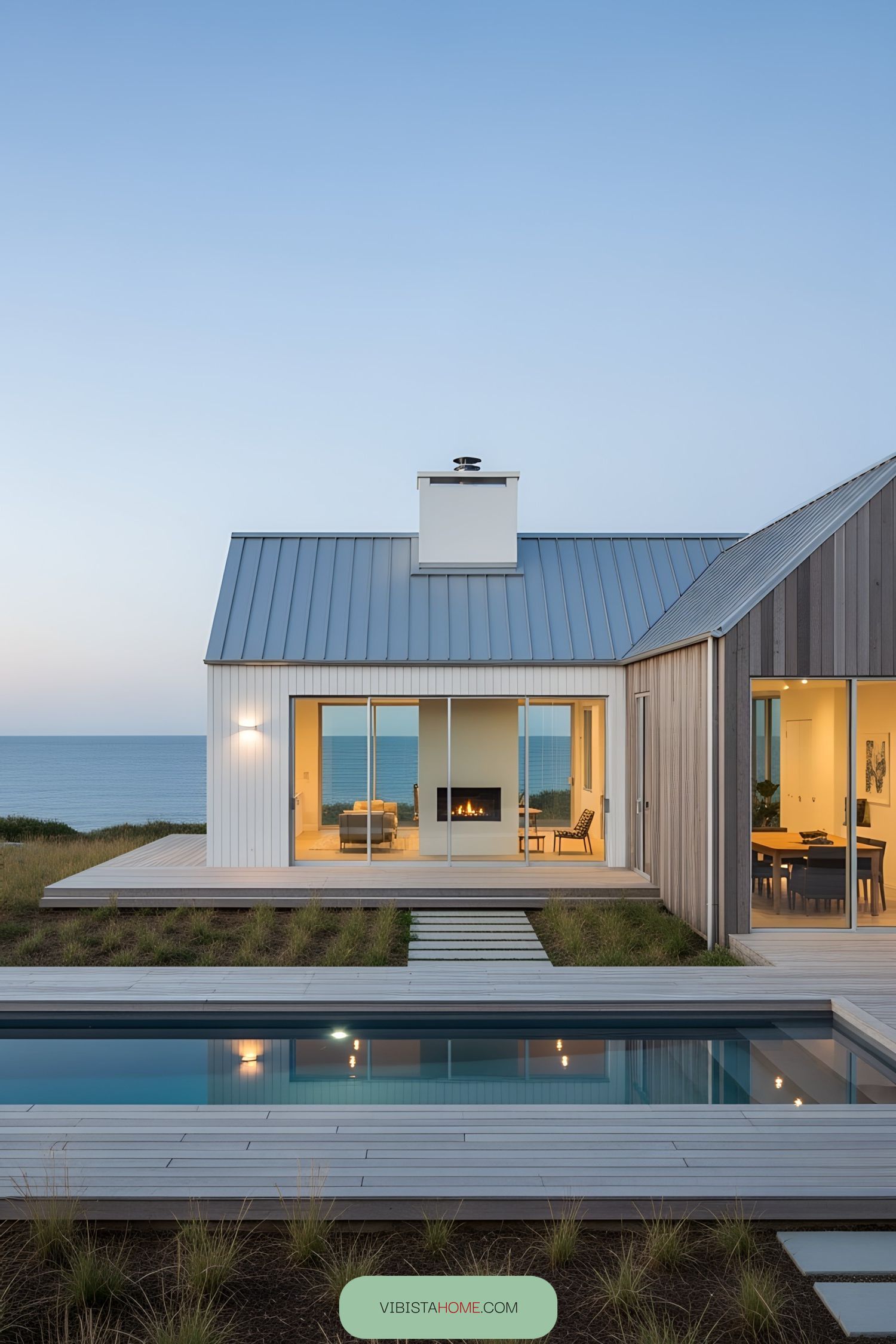 Modern beach house with ocean view