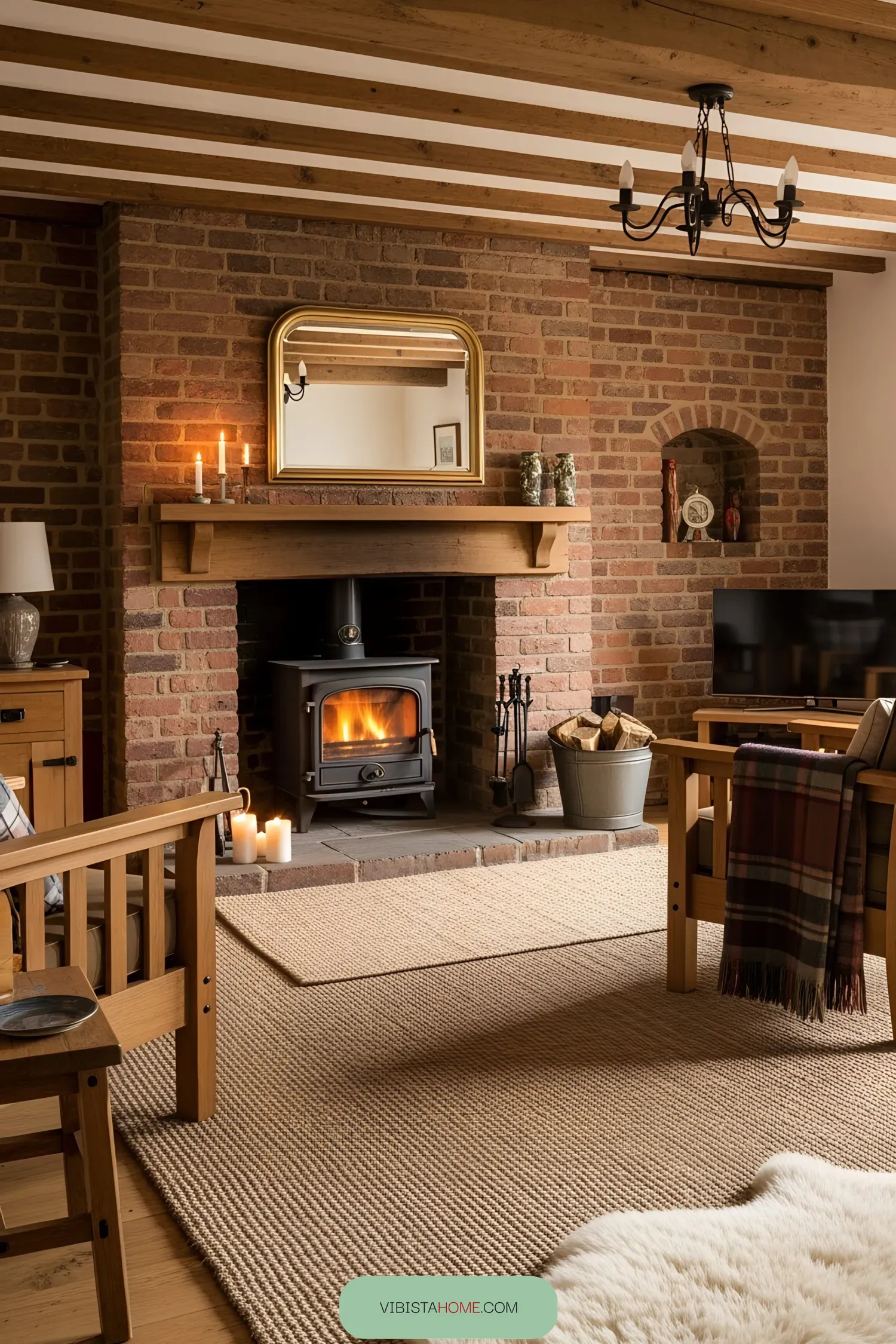 Cozy Scottish living room with a fireplace