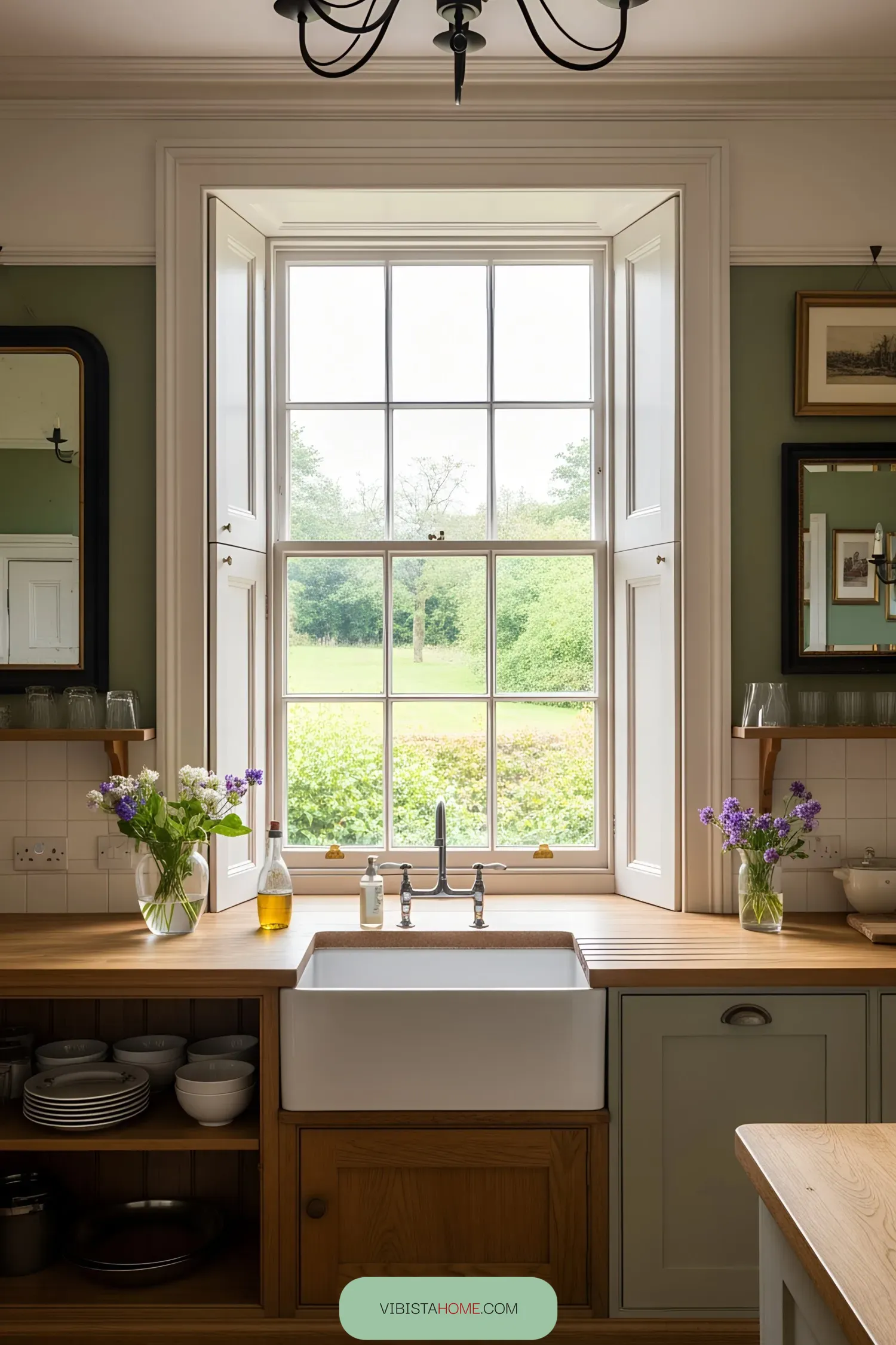 Scottish kitchen window with countryside view
