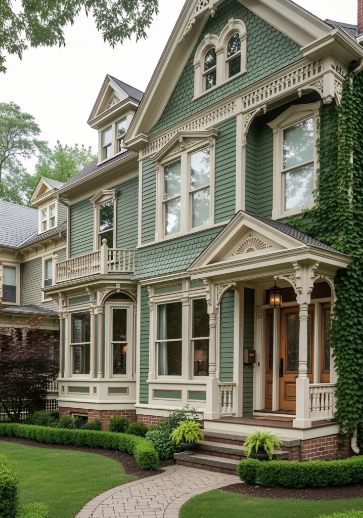 22 Charming Green Victorian Homes