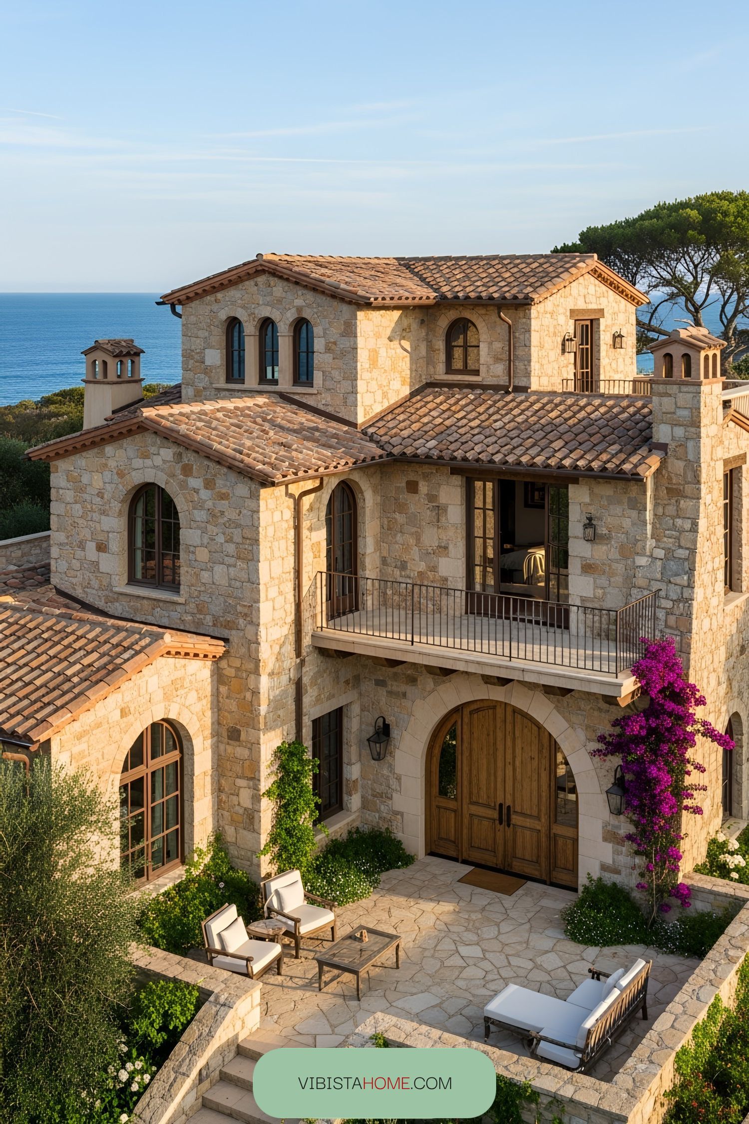 Tuscan stone beach house with sea view