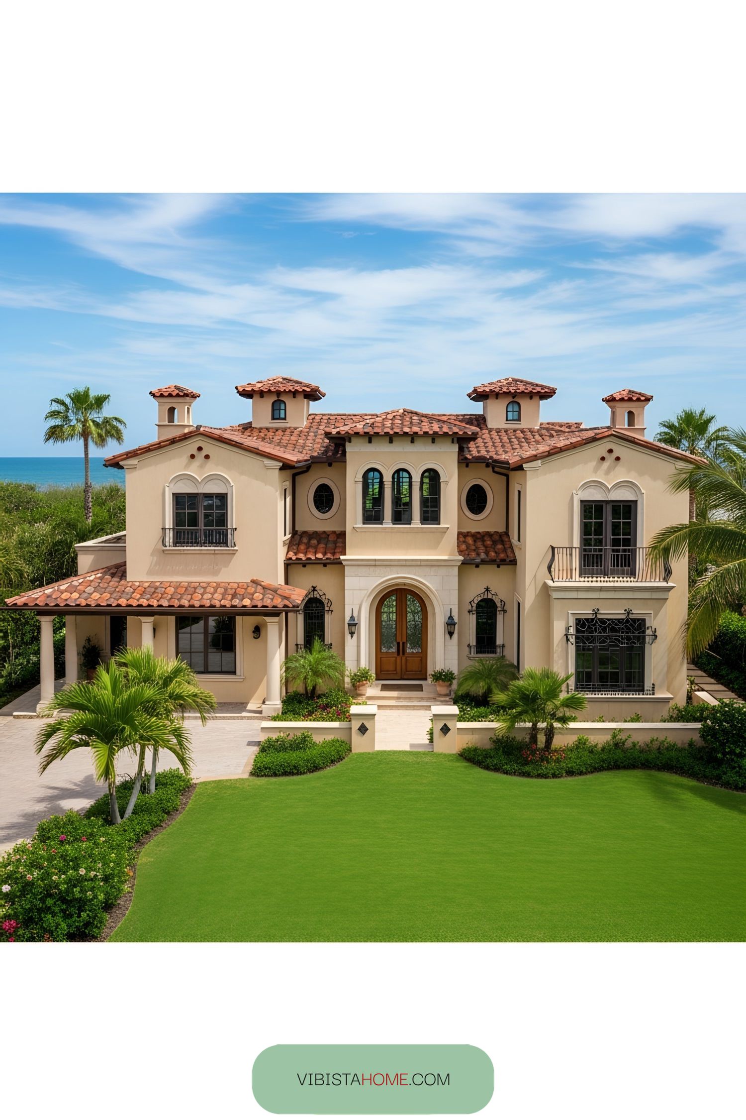 Charming Italian villa with terracotta roof by the sea