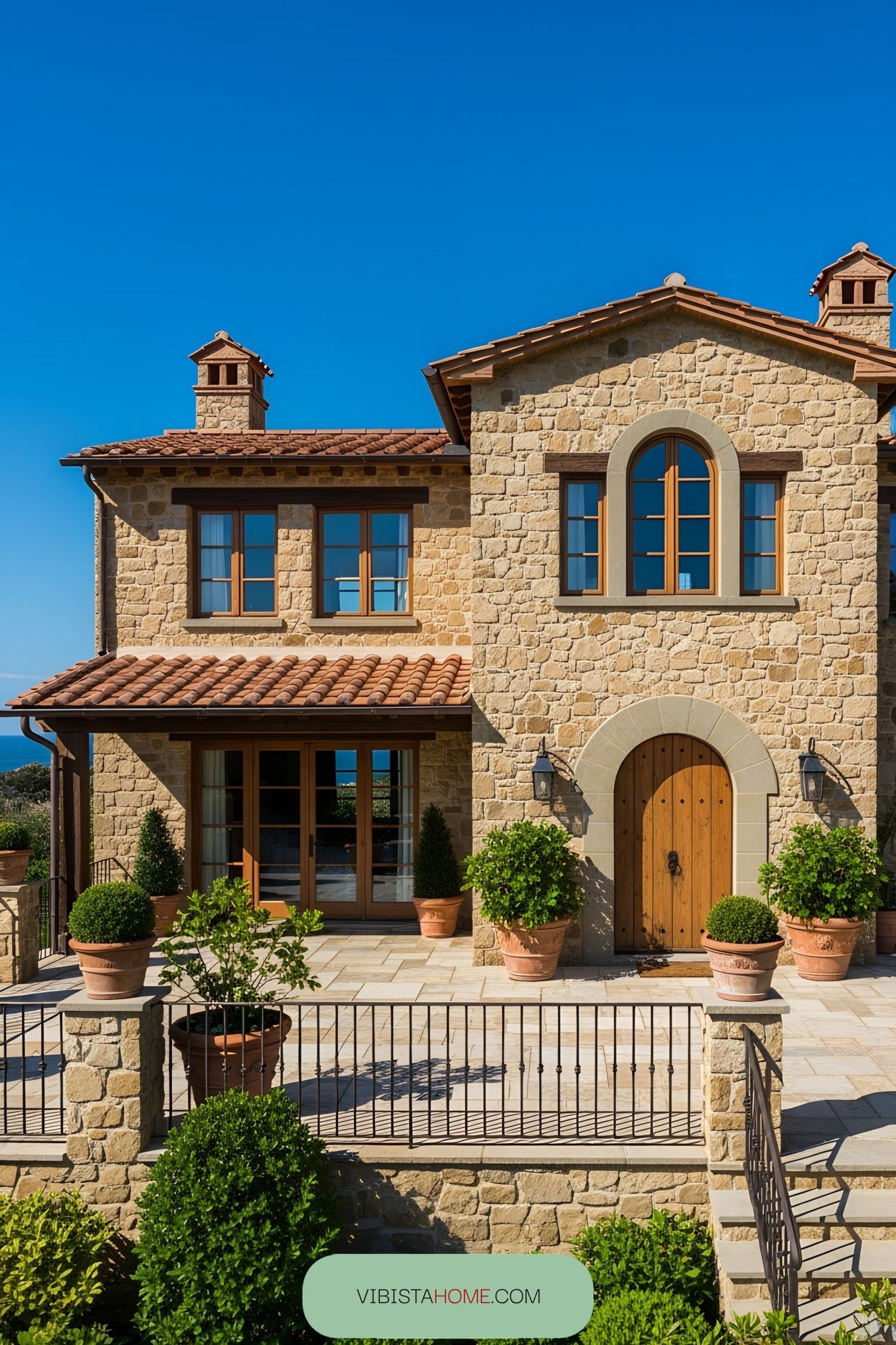 Charming stone-clad Tuscan house with terracotta roof