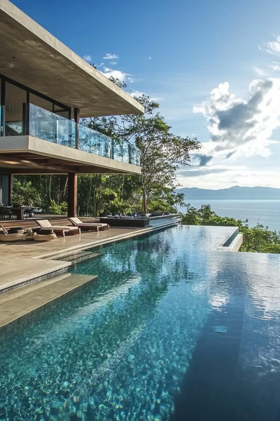 modern house geometric pool with stunning ocean view 1